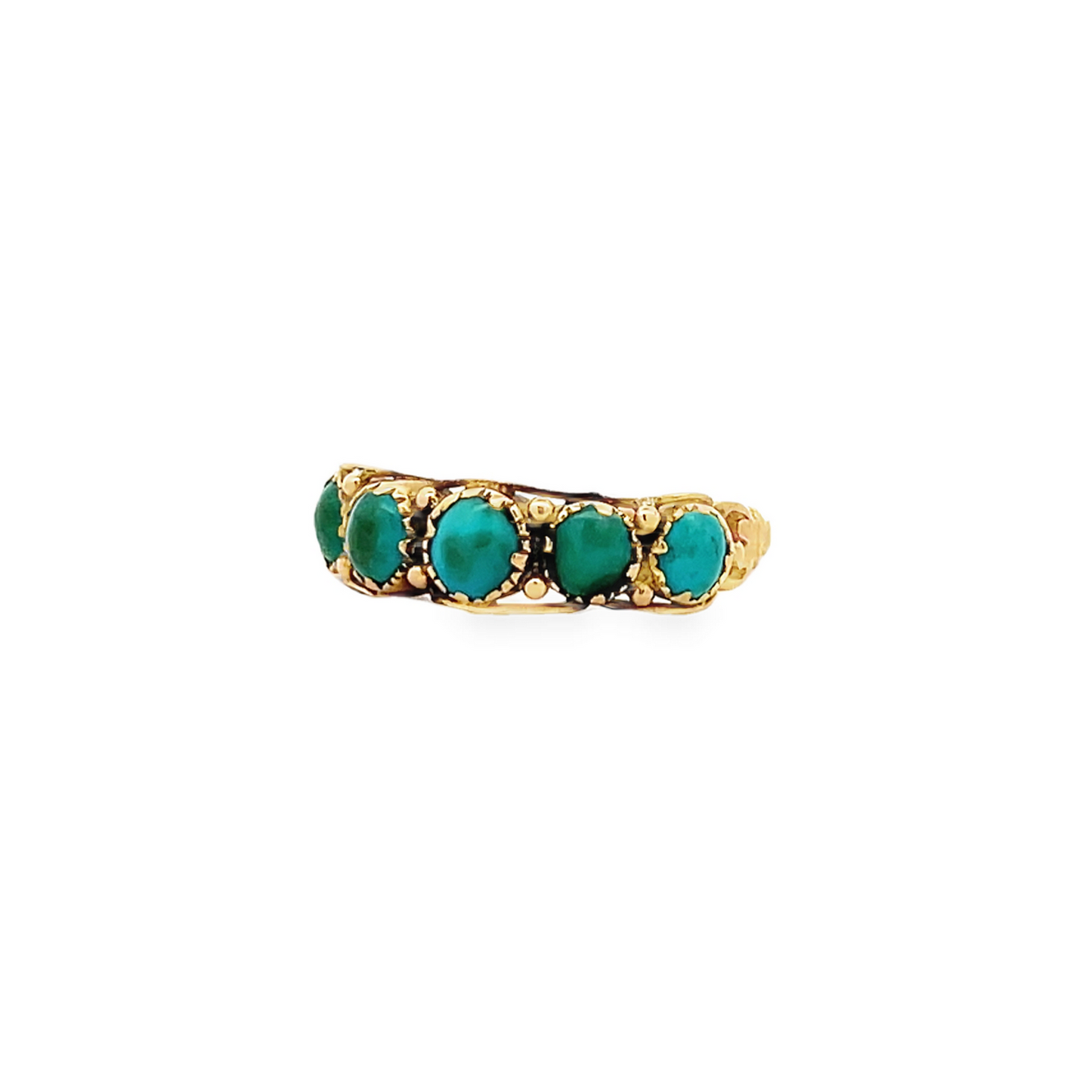 Antique Regency Turquoise 5 Stone 18ct Gold Ring