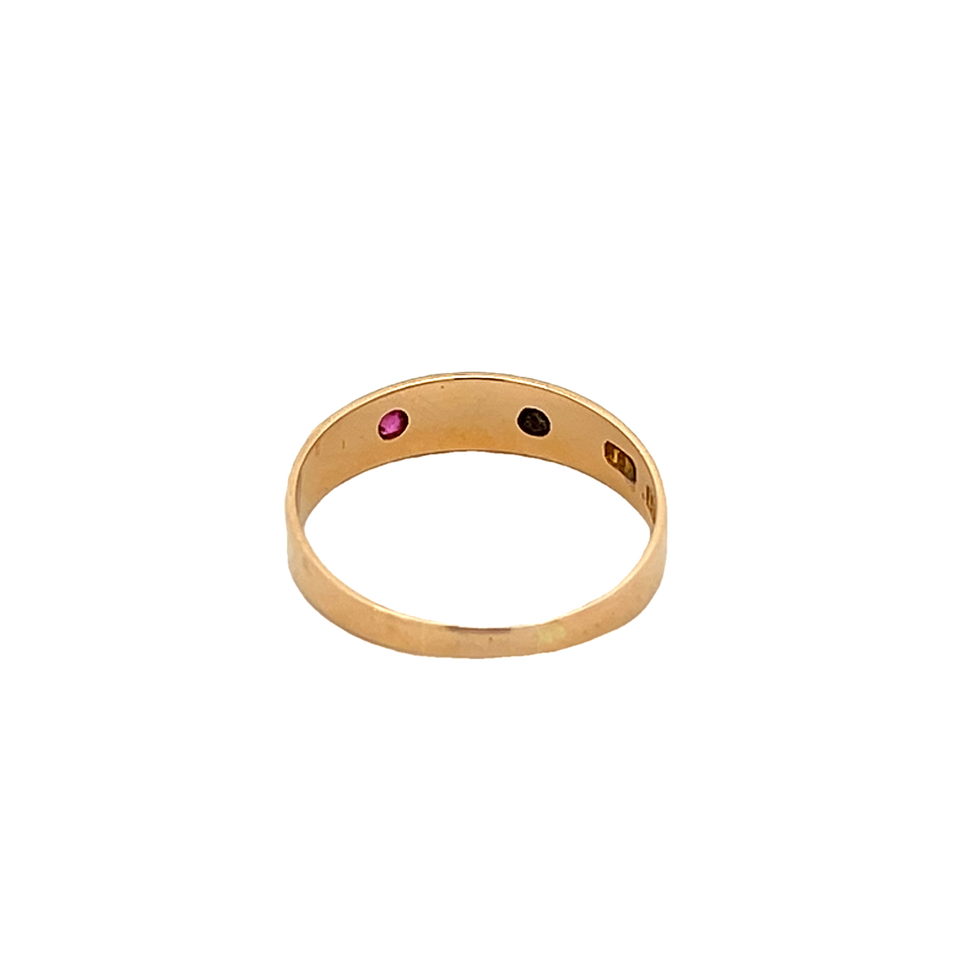 Antique Victorian Natural Split Pearl and Ruby 15ct Gold 5 Stone Ring