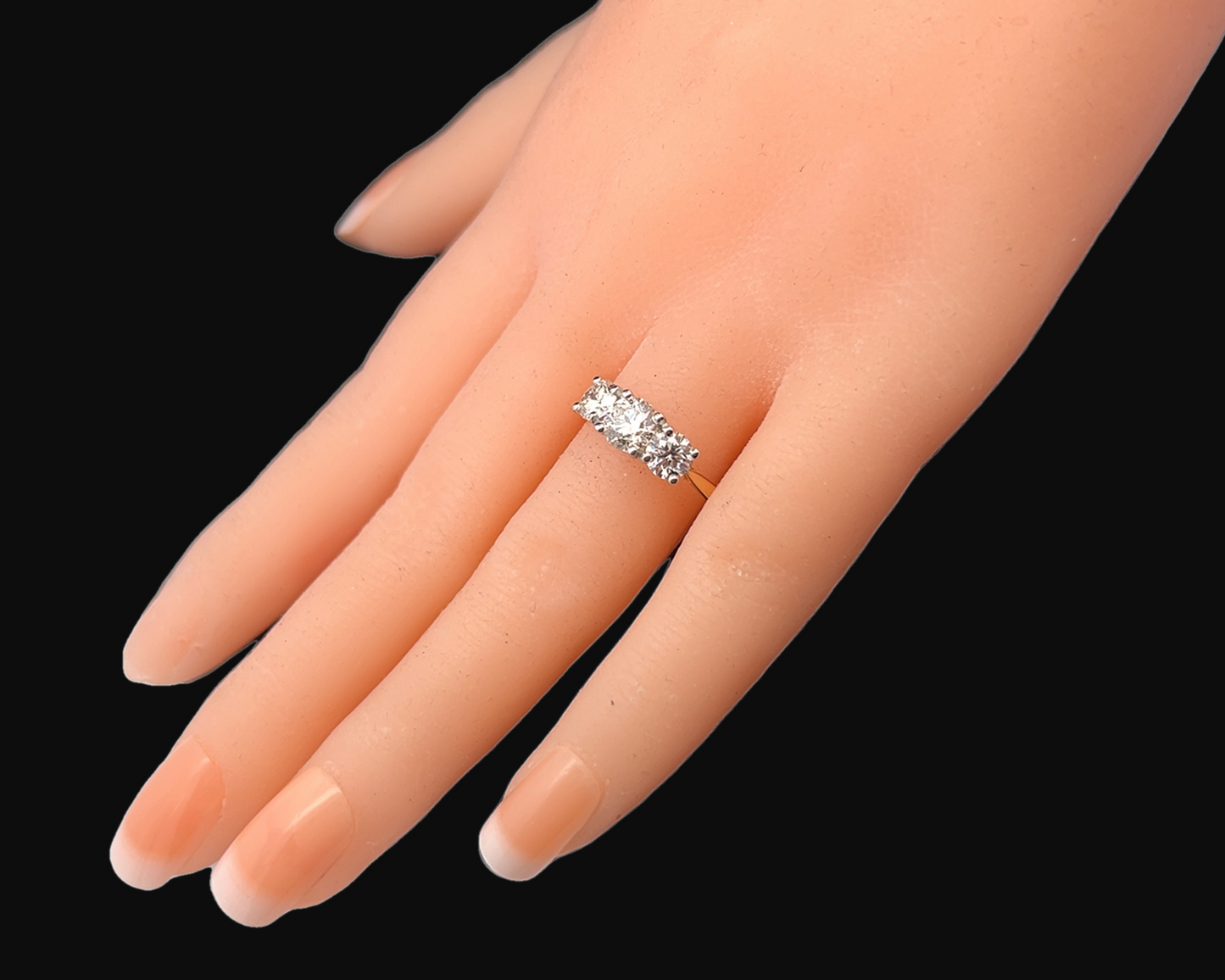 Vintage Diamond Trilogy 18ct Gold & Platinum Ring