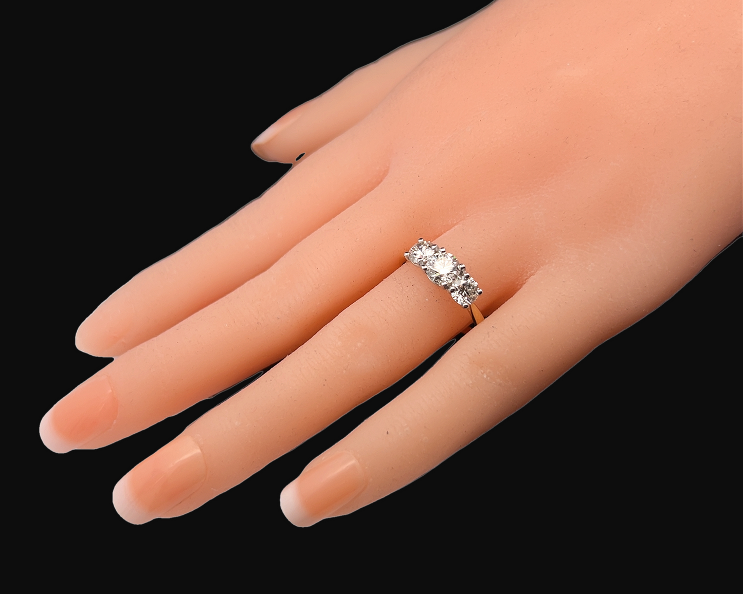 Vintage Diamond Trilogy 18ct Gold & Platinum Ring