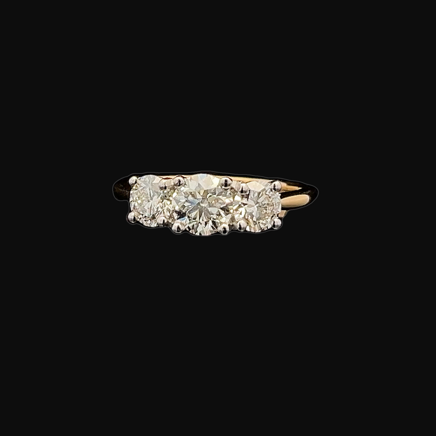 Vintage Diamond Trilogy 18ct Gold & Platinum Ring