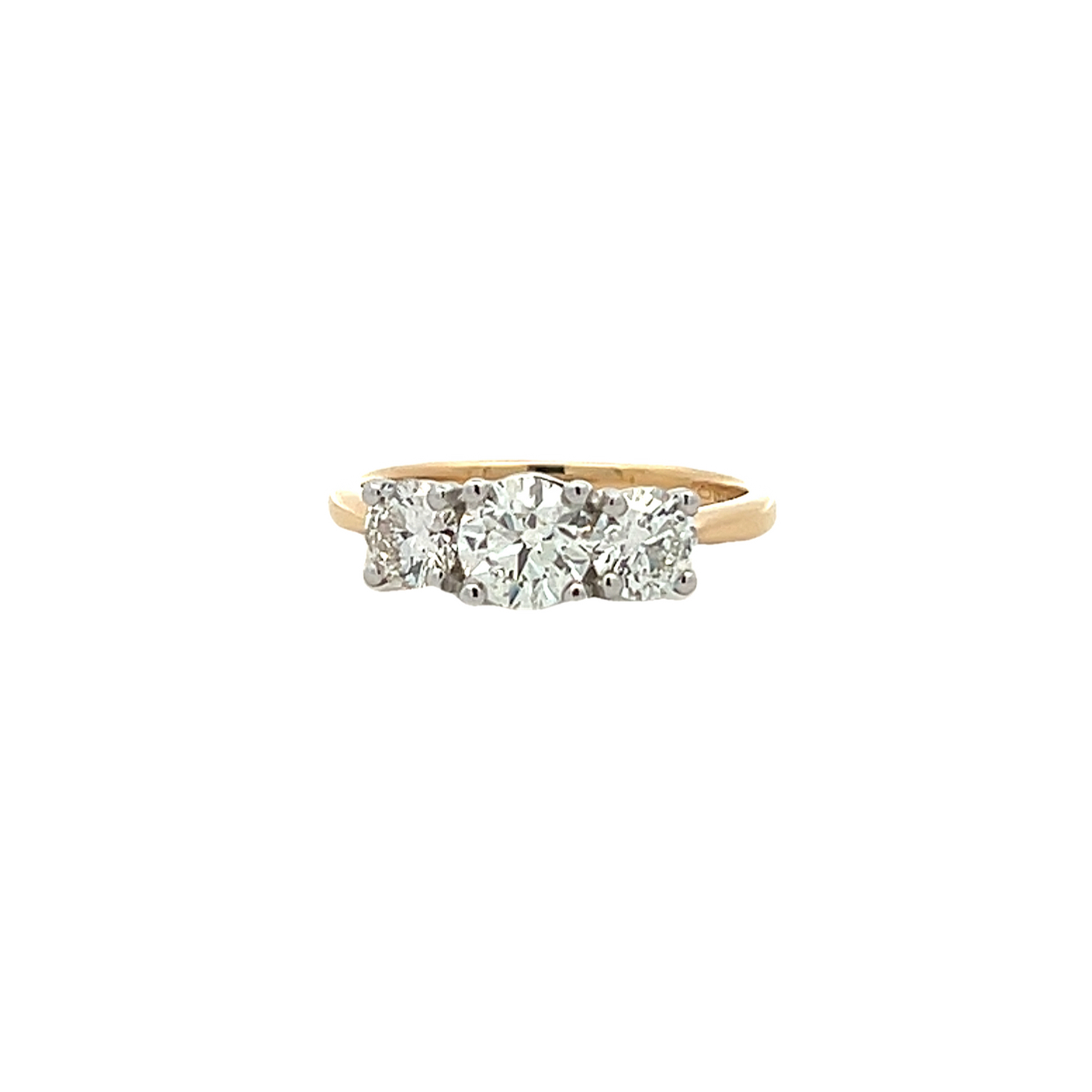 Vintage Diamond Trilogy 18ct Gold & Platinum Ring