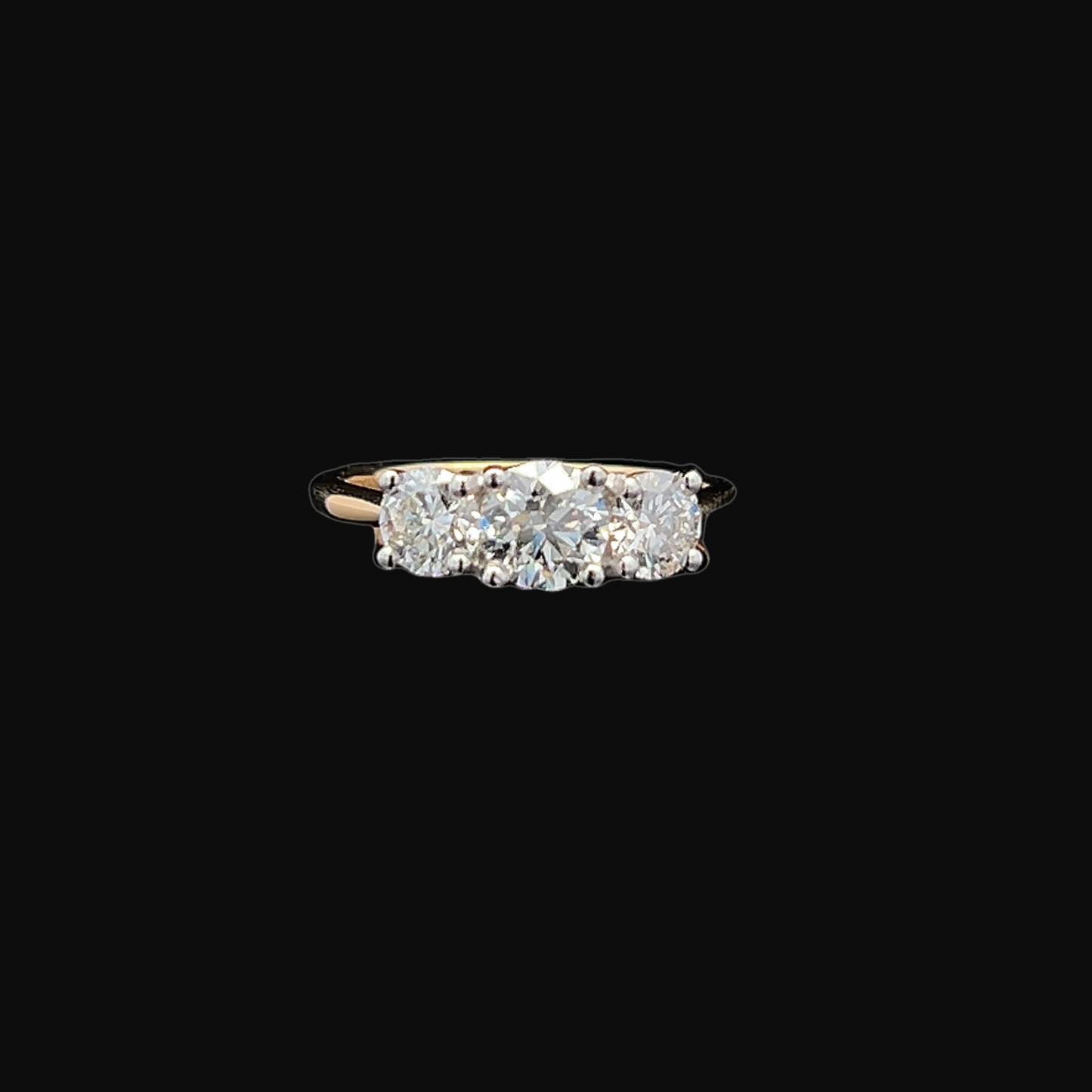 Vintage Diamond Trilogy 18ct Gold & Platinum Ring