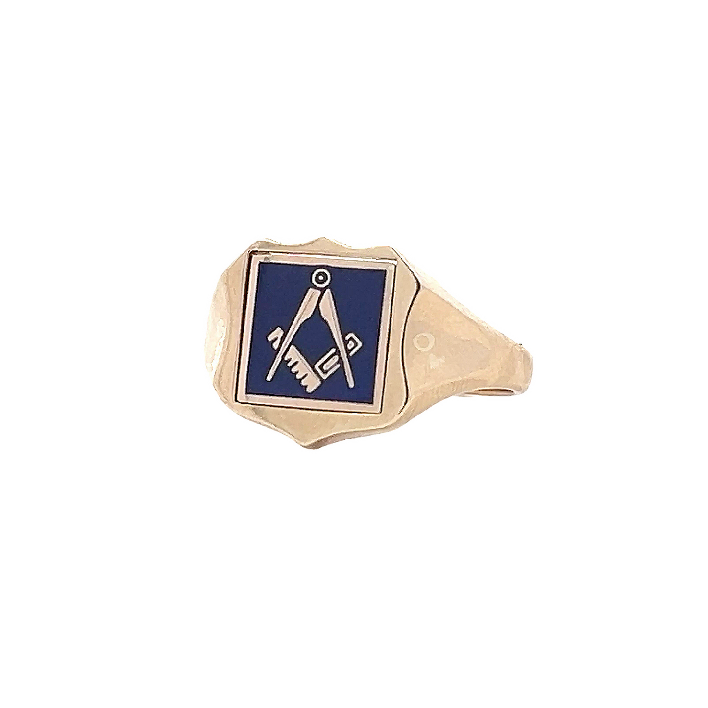 Vintage Enamel Masonic 'Swivelling' 9ct Gold Shield Signet Ring
