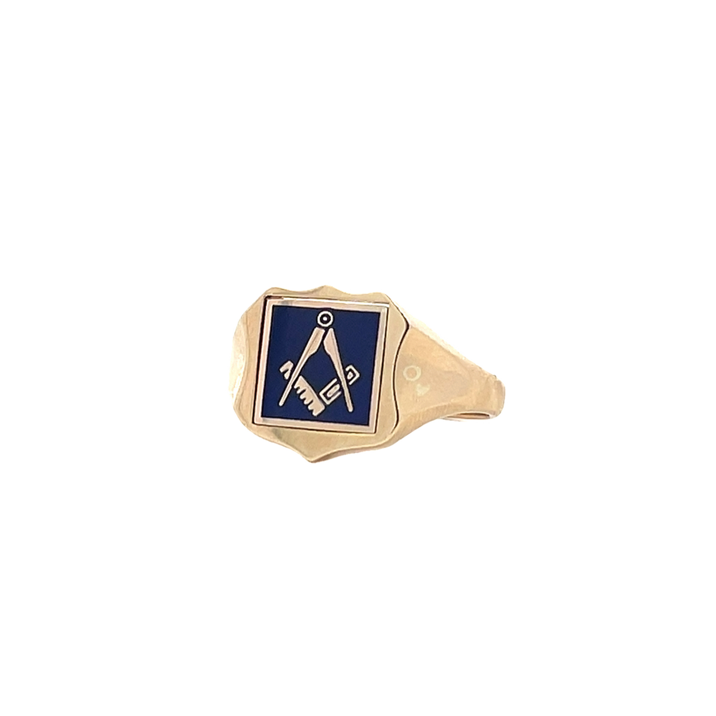 Vintage Enamel Masonic 'Swivelling' 9ct Gold Shield Signet Ring