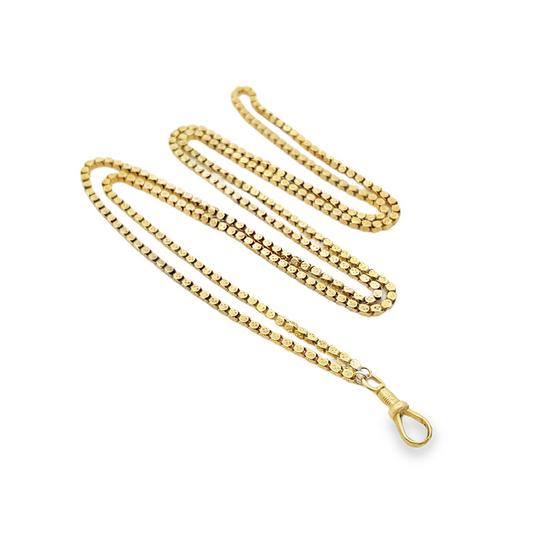 Antique Victorian 9ct Gold Ornate Floral Link Chain with Dog Clip / Swivel