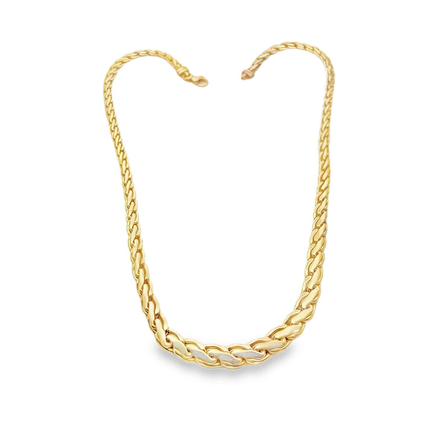 Vintage 9ct Gold Faceted/Tapered Link Collar Necklace
