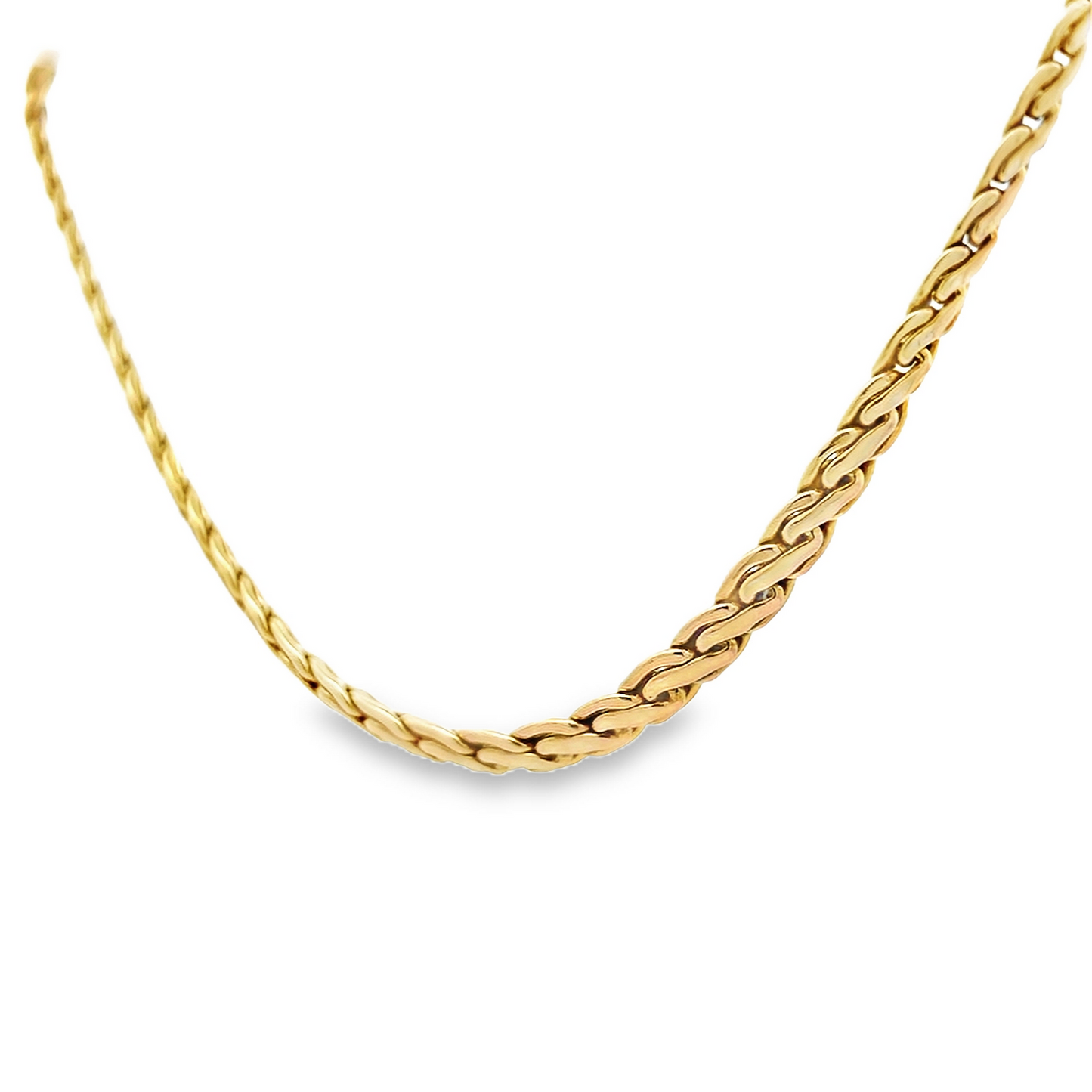 Vintage 9ct Gold Faceted/Tapered Link Collar Necklace