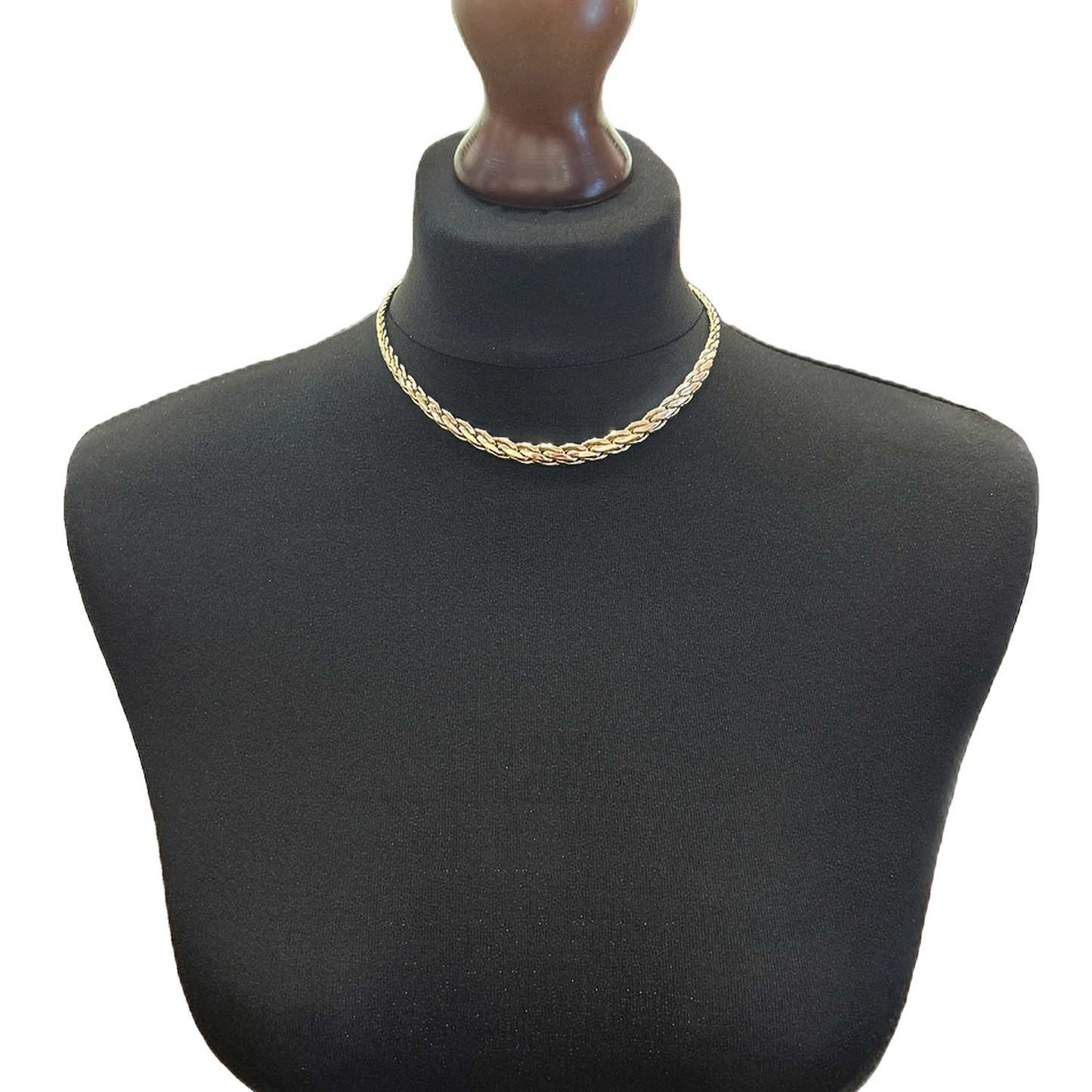 Vintage 9ct Gold Faceted/Tapered Link Collar Necklace