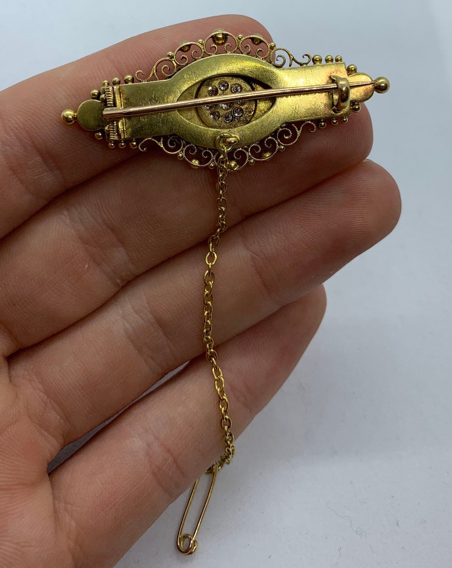 Antique Diamond Brooch. 15ct Gold. Victorian. Hallmarked 1878. Finest Available.
