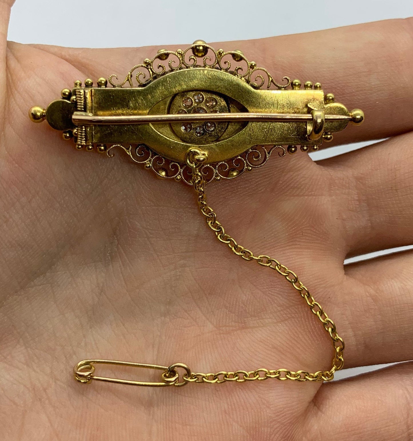 Antique Diamond Brooch. 15ct Gold. Victorian. Hallmarked 1878. Finest Available.