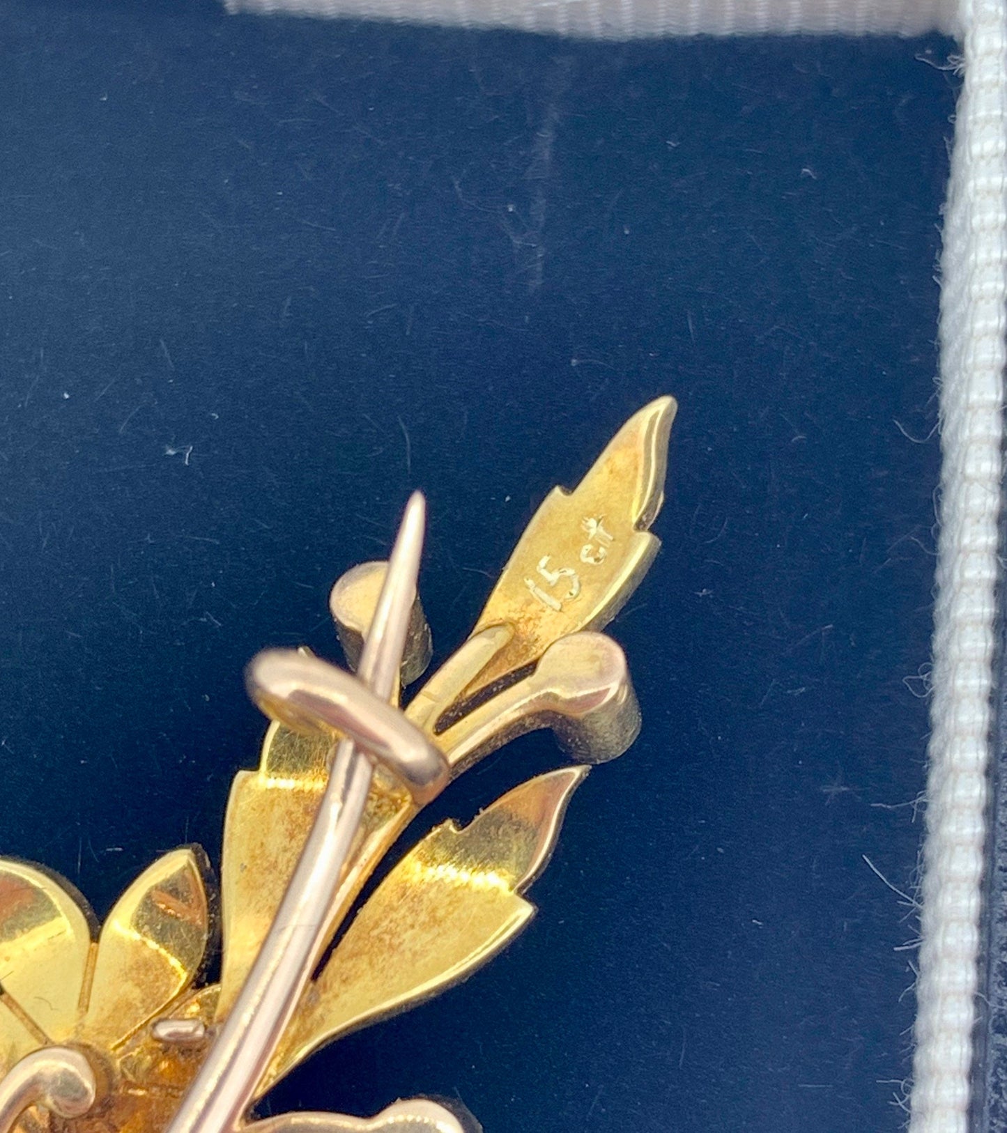 Antique Edwardian 15ct Gold Natural Split Pearl Floral Brooch. Lovely Crisp Example. English Circa 1915.