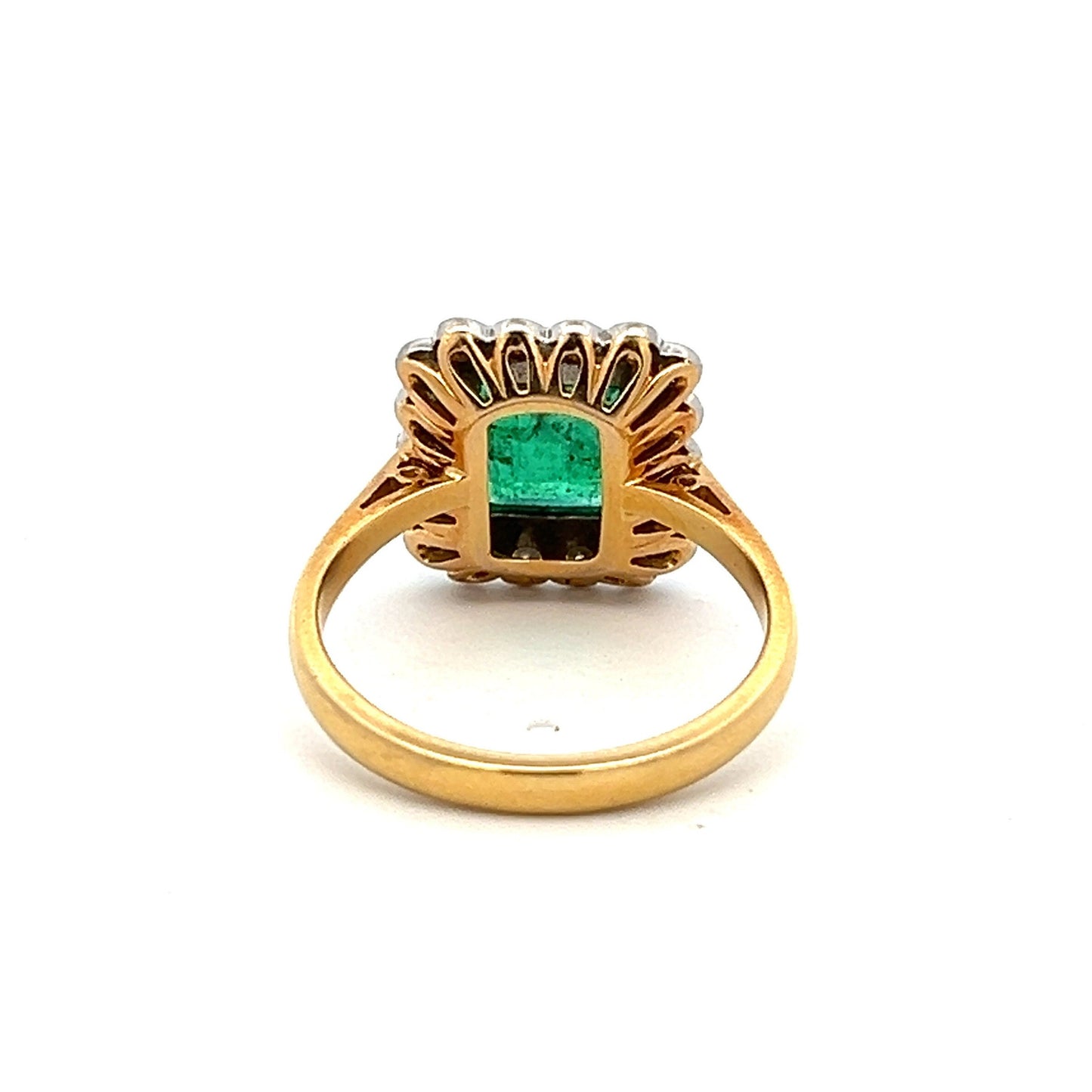Vintage Art Deco Emerald and Diamond 18ct Gold Ring