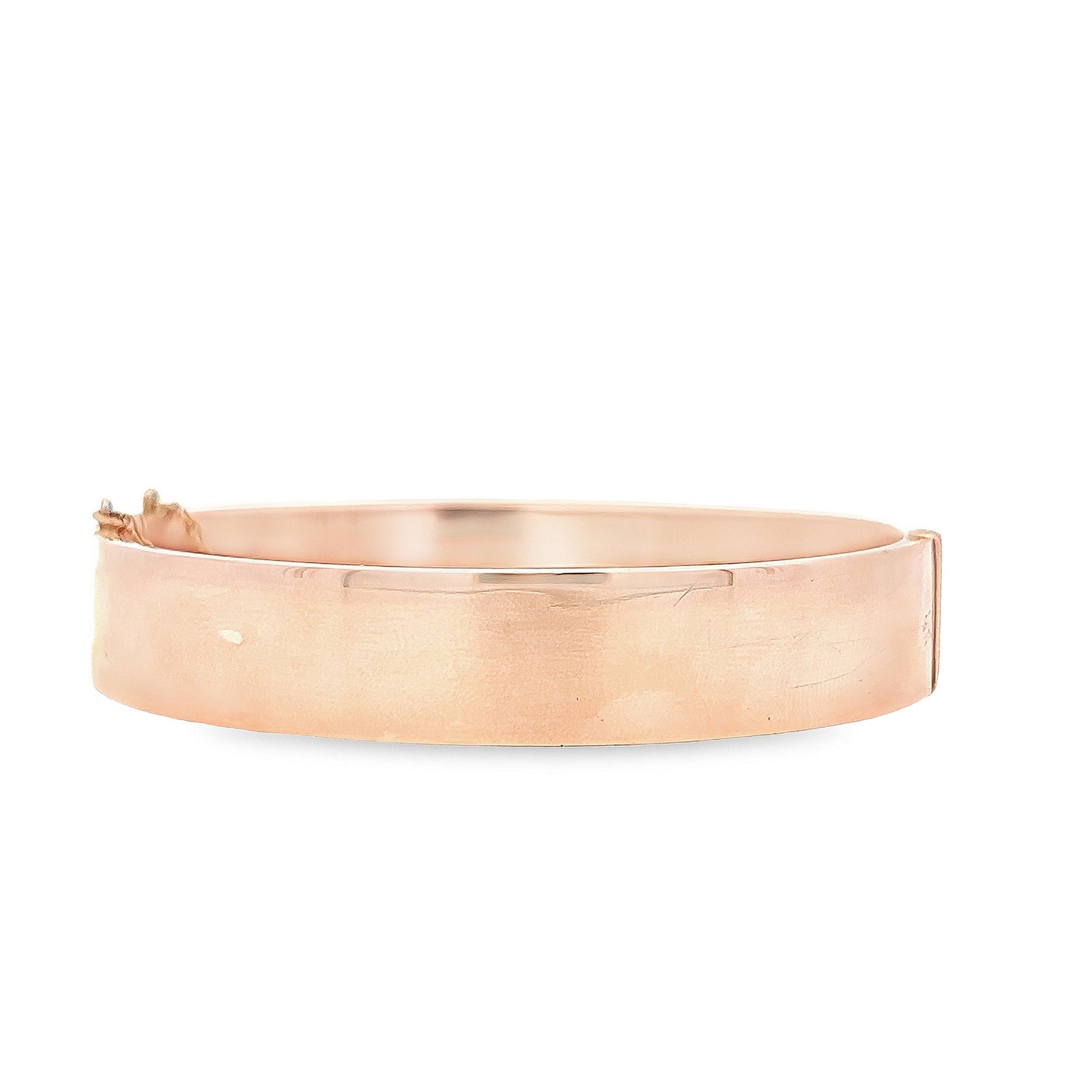 Antique Art Deco 9ct Rose Gold Hinged Bangle with Engraved Foliate Motifs. Dated Chester 1920.
