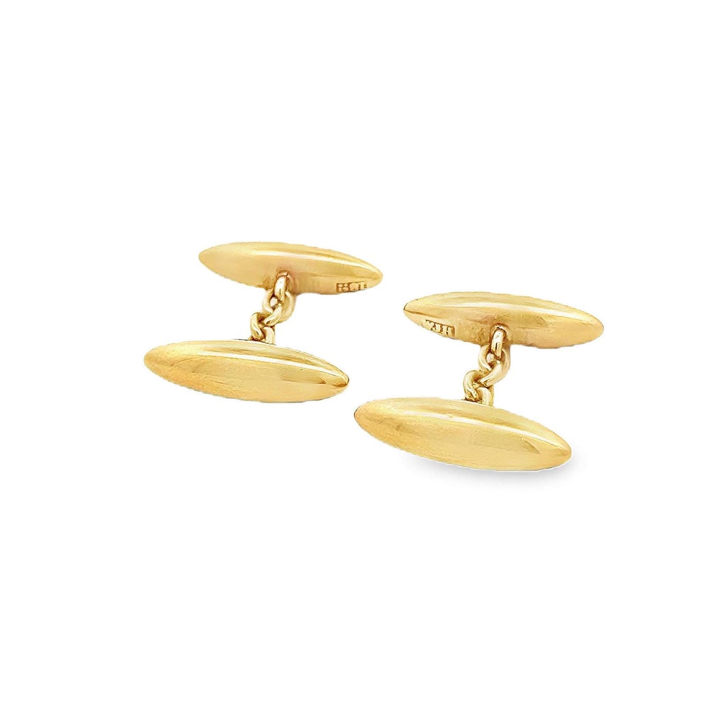 Antique Edwardian 18ct Gold Torpedo Cufflinks. Late Edwardian 18ct Gold Cufflinks. Circa 1920