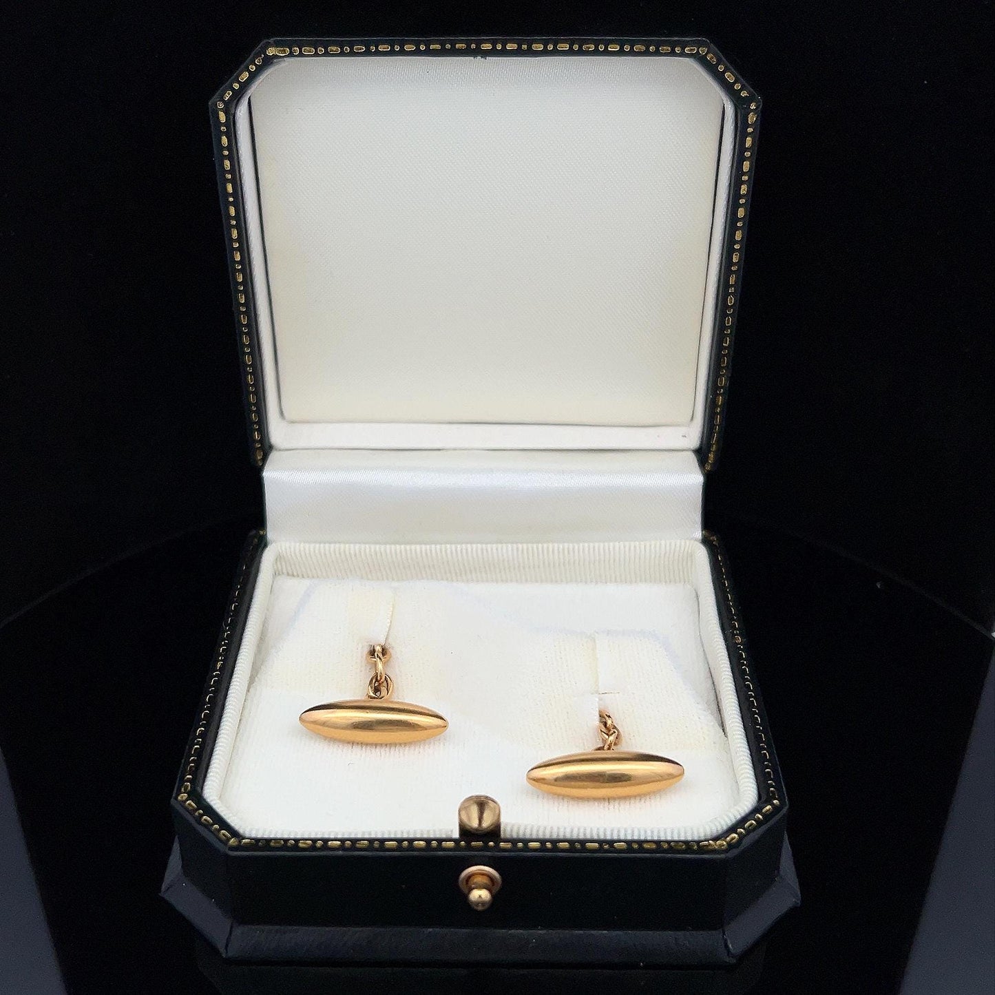 Antique Edwardian 18ct Gold Torpedo Cufflinks. Late Edwardian 18ct Gold Cufflinks. Circa 1920