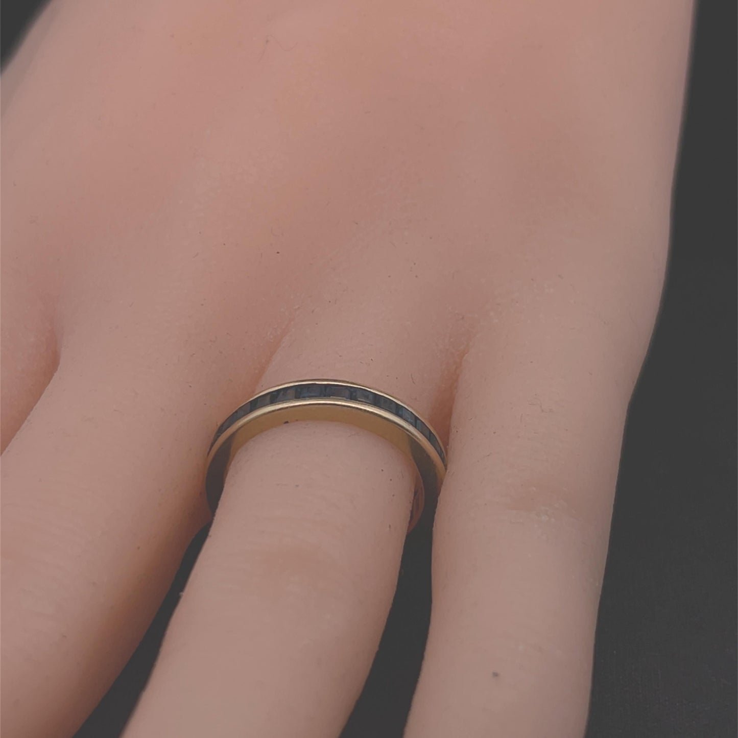 18ct Yellow Gold Calibre Sapphire Full Eternity Ring, K (UK) 5.5 (U.S.)