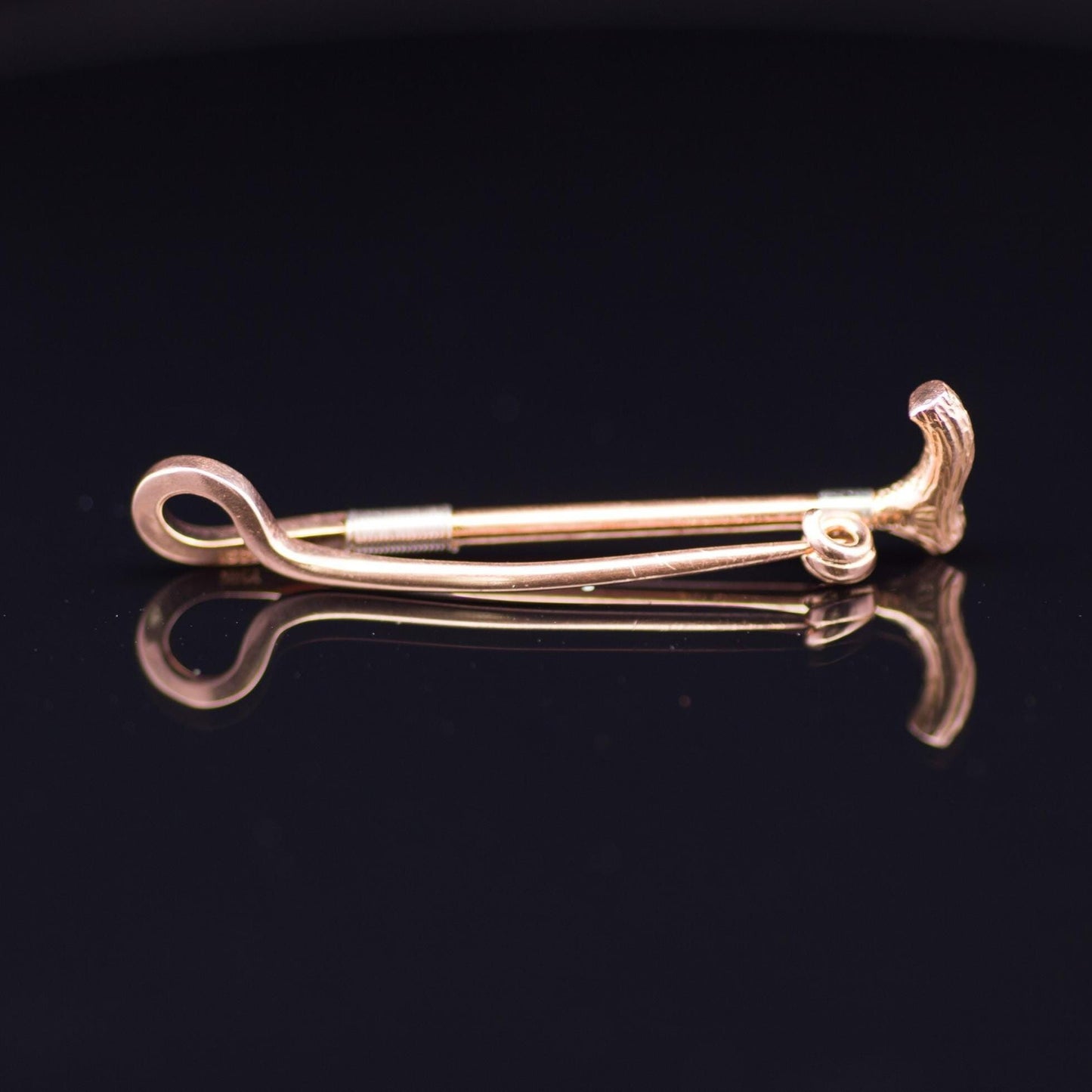 Antique 15ct Gold Bar Brooch / Cravat Pin. English Circa 1910. Riding Crop.