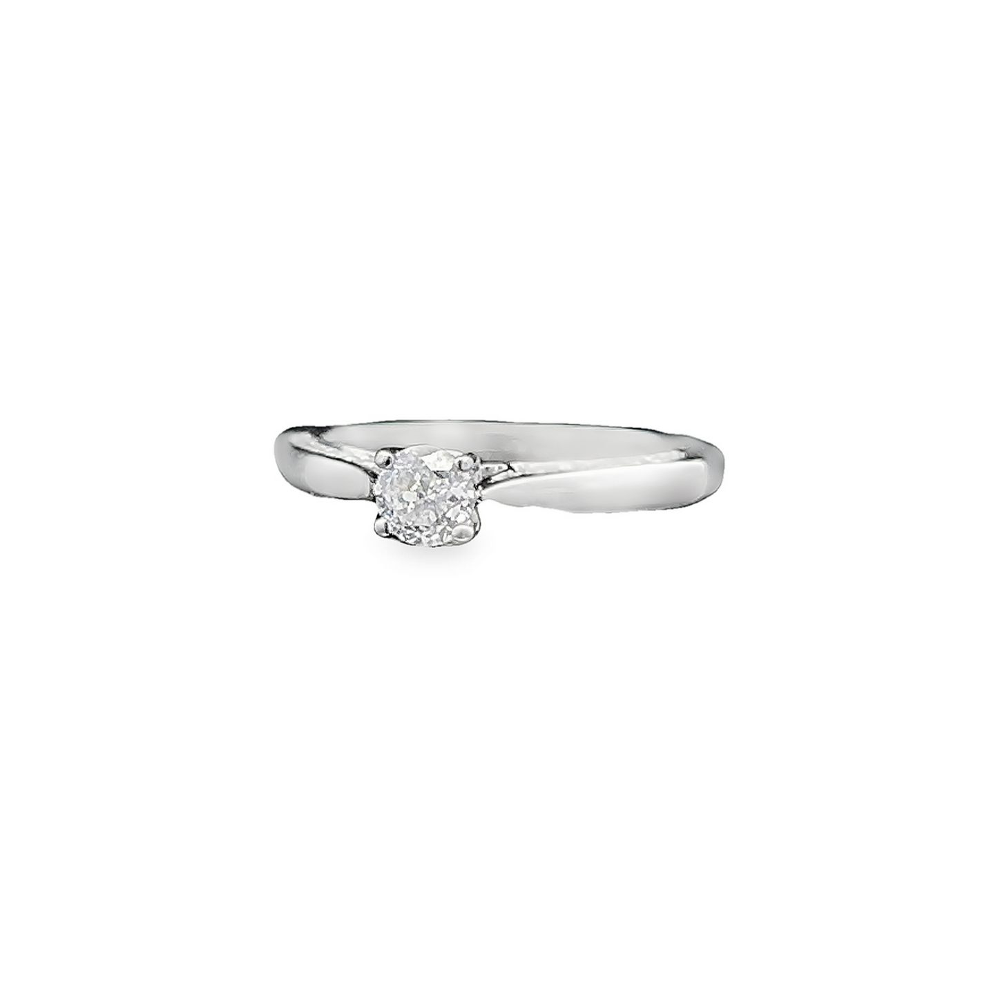 Certificated Solitaire Natural Diamond 18ct White Gold Engagement Ring