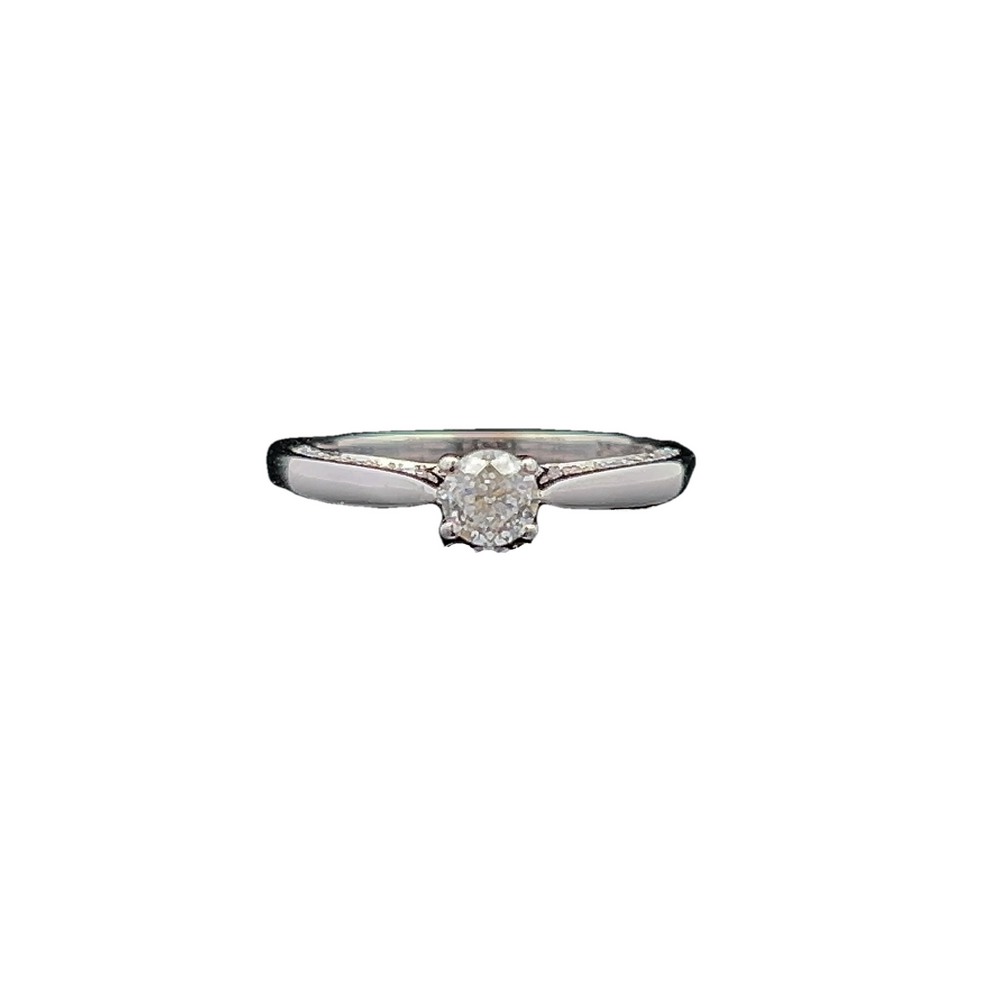 Certificated Solitaire Natural Diamond 18ct White Gold Engagement Ring