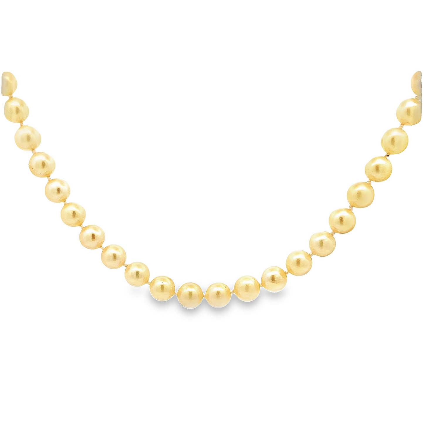 Vintage Single Row Cultured Pearl Art Deco Flapper Style Necklace with Sapphire 9ct Gold Clasp