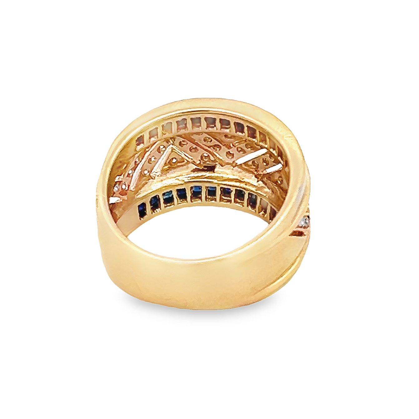 Vintage Diamond and Sapphire 9ct Gold Half Eternity Ring
