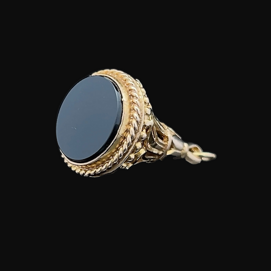 Vintage Georgian Style Onyx 9ct Gold Fob/Pendant