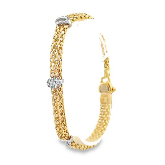 Fope Flex'it 0.25 Carat Diamond 18ct Gold Bracelet