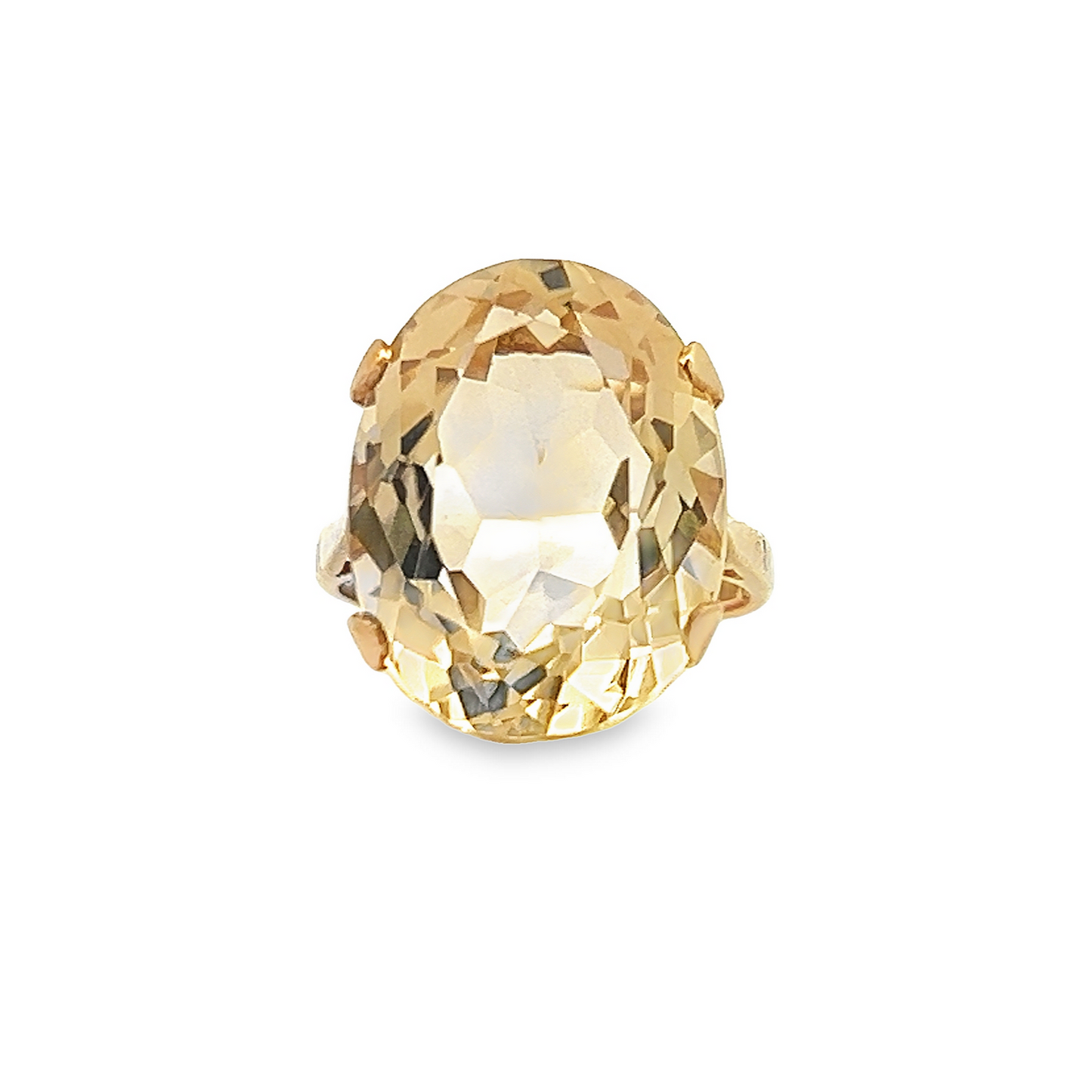 Vintage 1960's Citrine 9ct Gold Cocktail / Dress Ring
