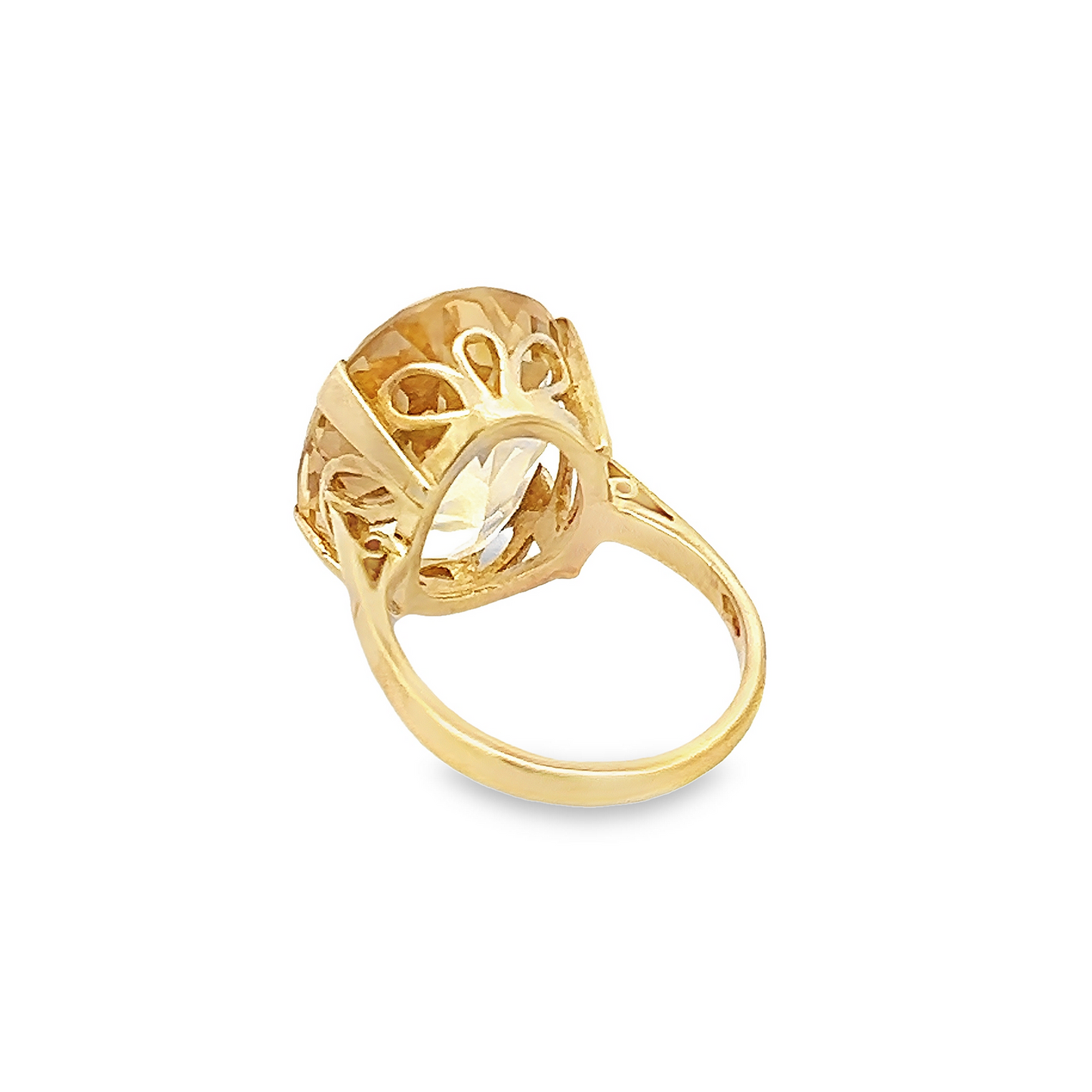 Vintage 1960's Citrine 9ct Gold Cocktail / Dress Ring
