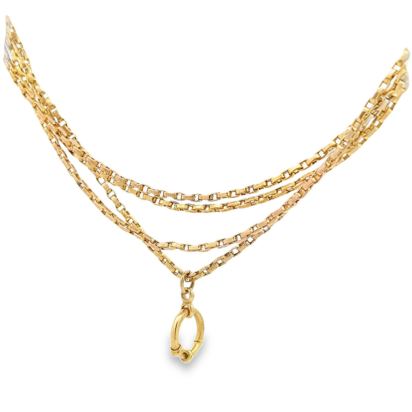 Antique Victorian 9ct Gold Oval Belcher Link Guard Chain
