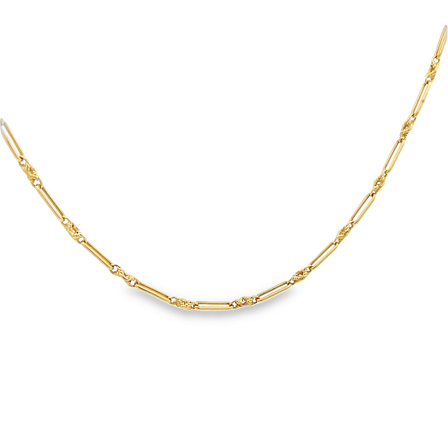 Antique Edwardian Ornate Trombone Fetter Link 9ct Gold Chain