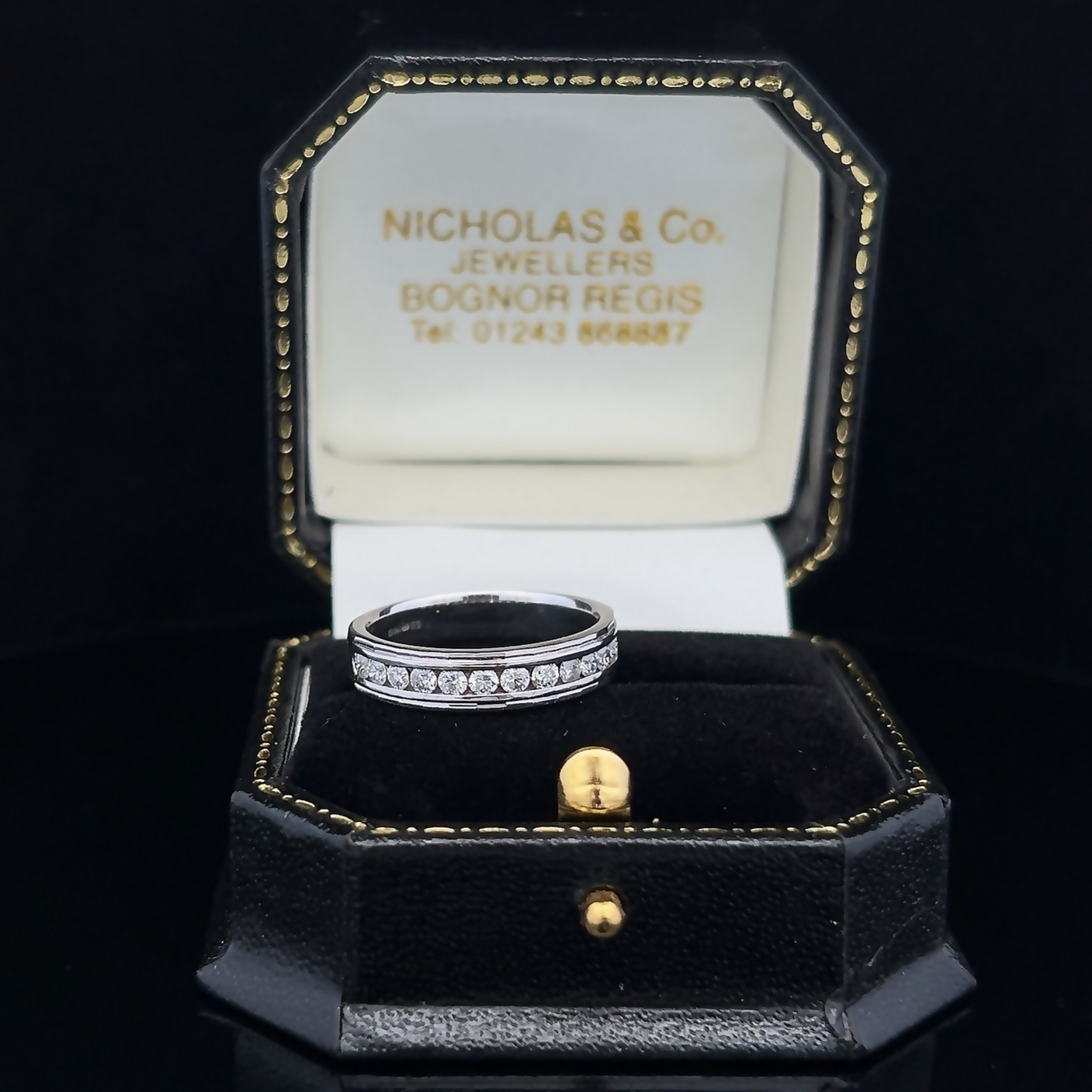 Vintage Diamond 18ct White Gold Half Eternity Ring