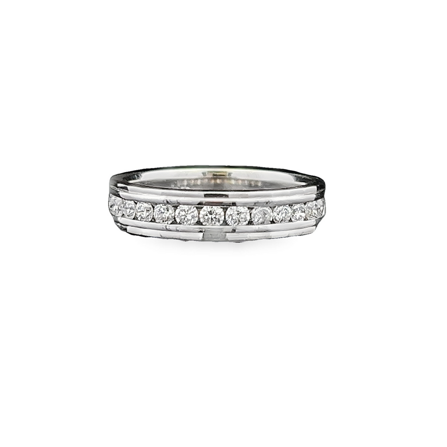 Vintage Diamond 18ct White Gold Half Eternity Ring