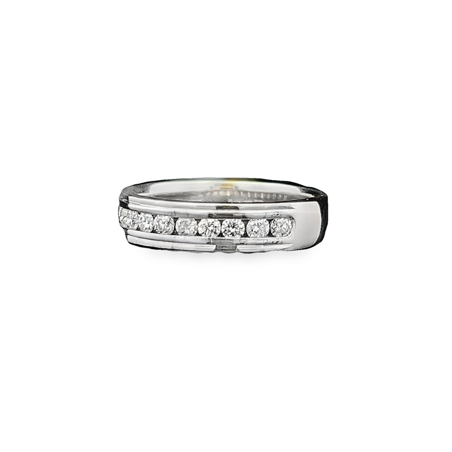 Vintage Diamond 18ct White Gold Half Eternity Ring