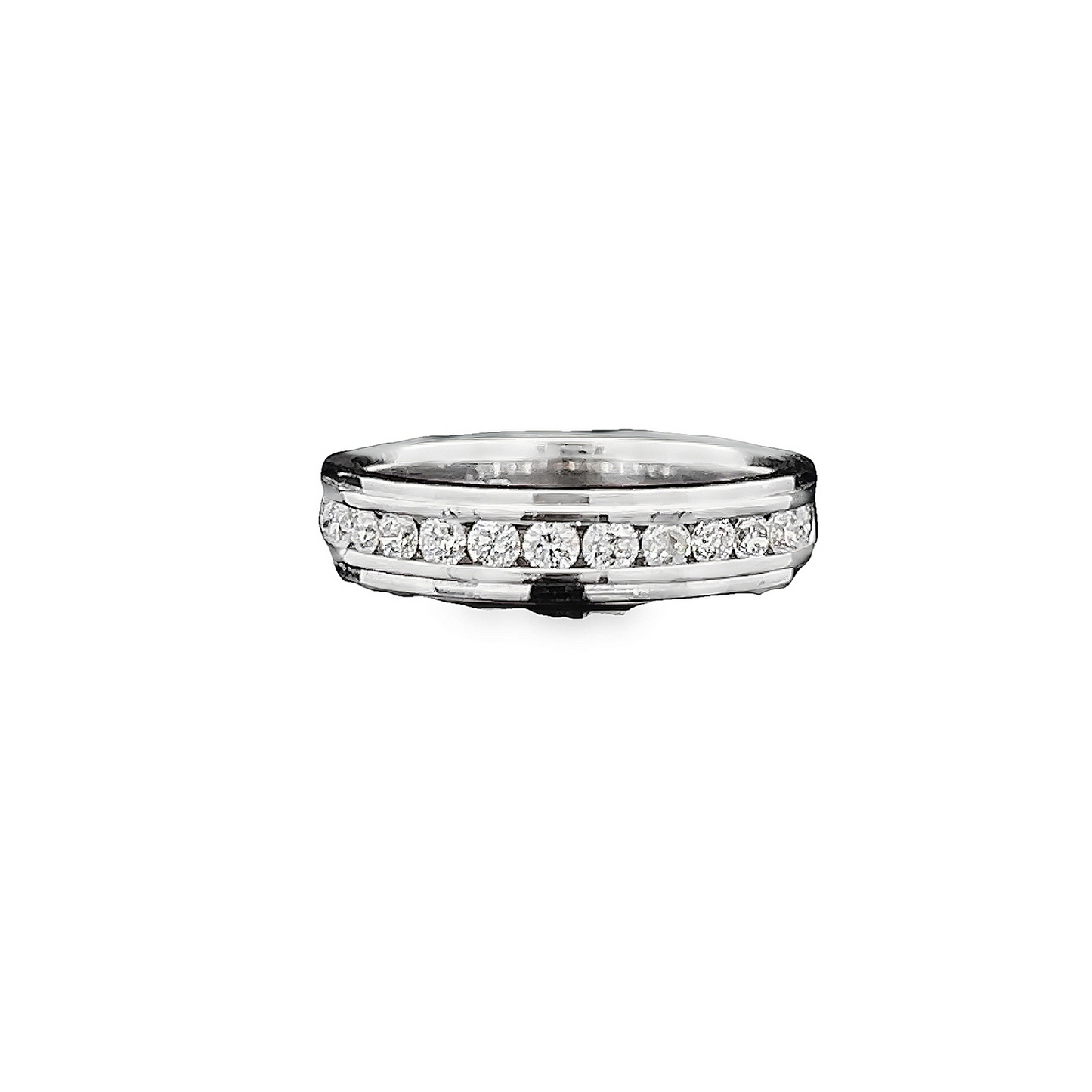 Vintage Diamond 18ct White Gold Half Eternity Ring