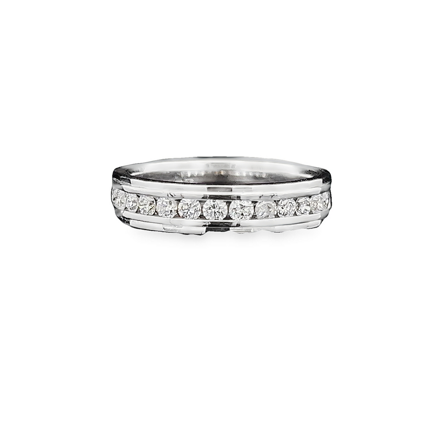 Vintage Diamond 18ct White Gold Half Eternity Ring