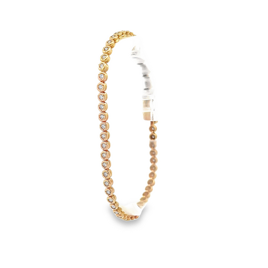 Vintage 1.00 Carat Diamond 9ct Gold Tennis Bracelet