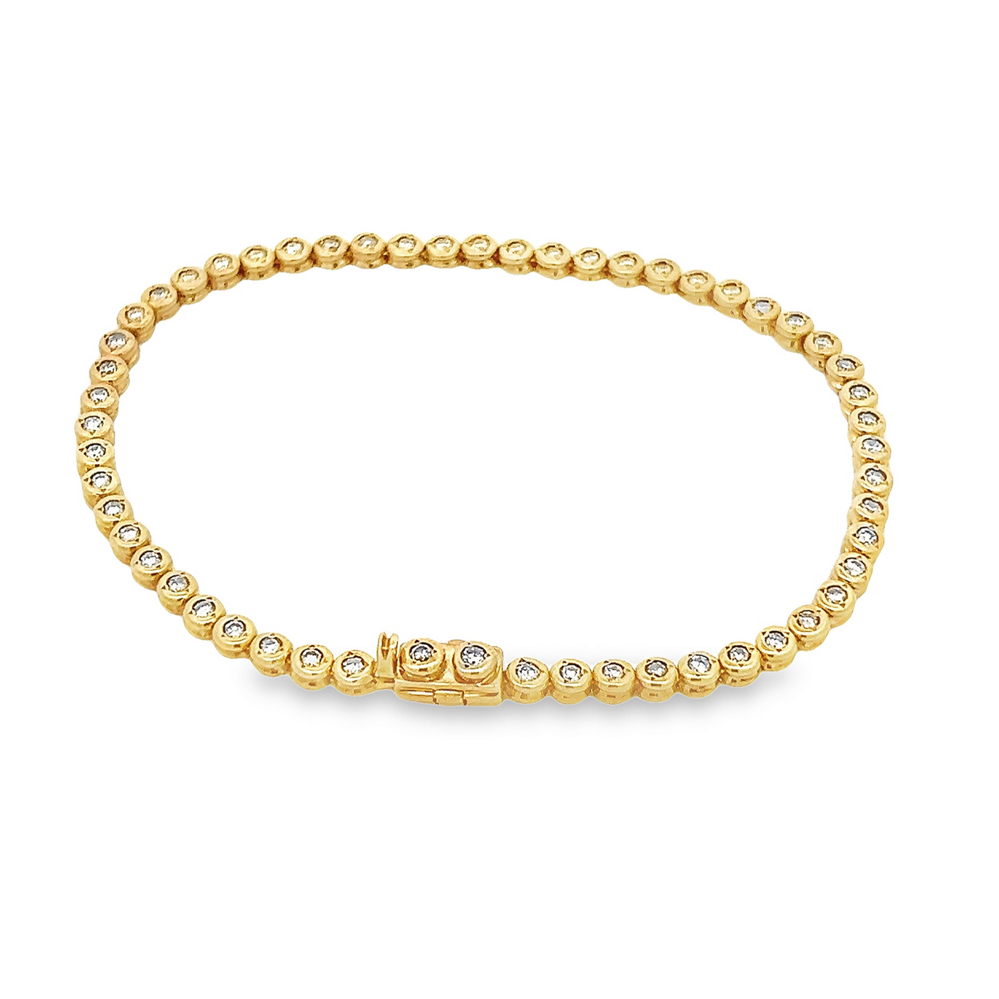 Vintage 1.00 Carat Diamond 9ct Gold Tennis Bracelet