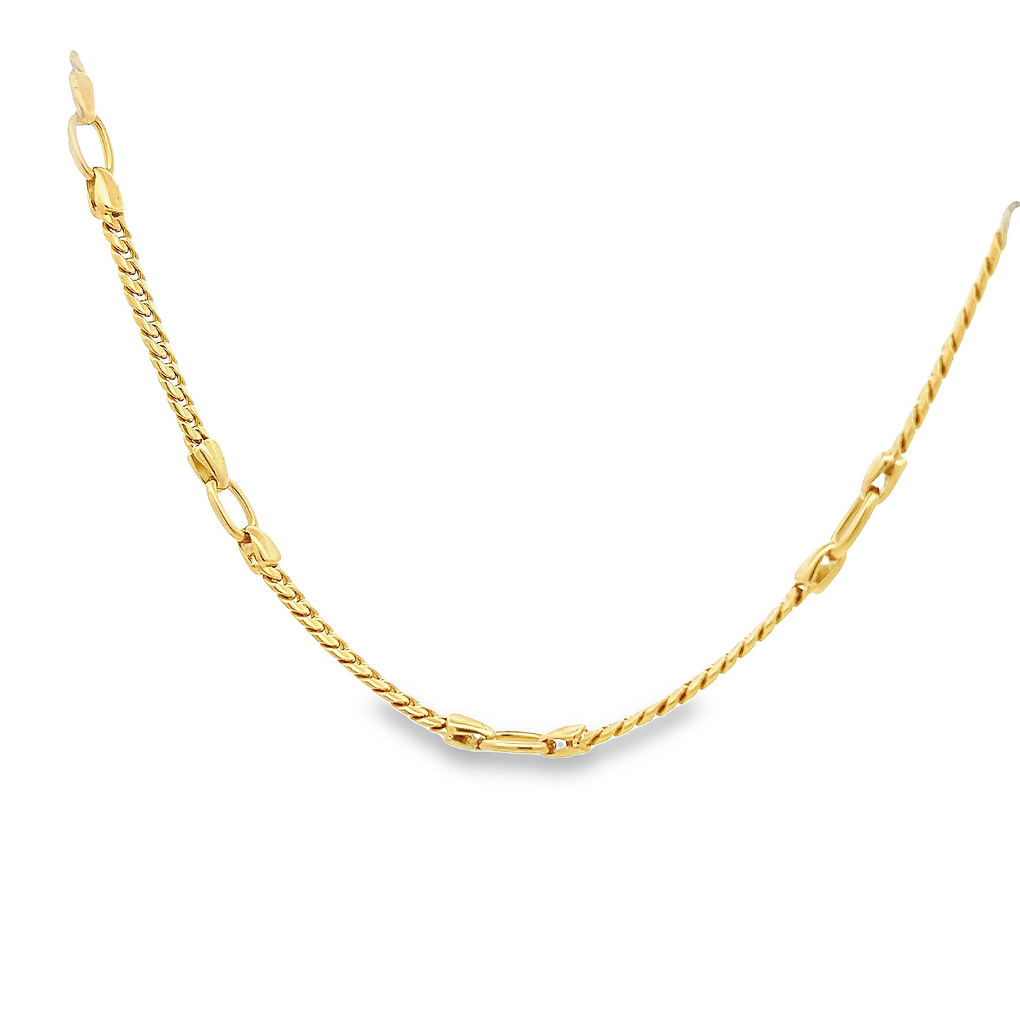Vintage 18ct Gold Ornate Curb Link Chain/Collarette