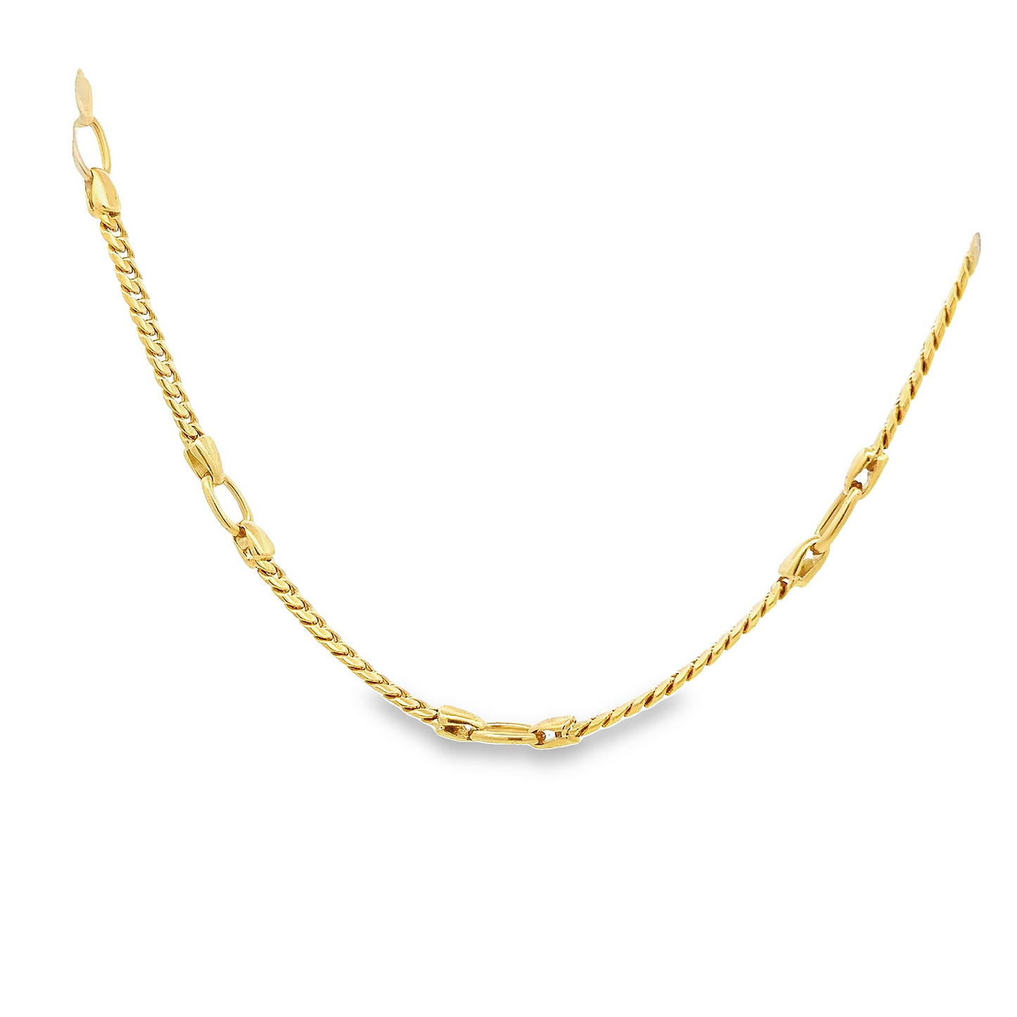 Vintage 18ct Gold Ornate Curb Link Chain/Collarette