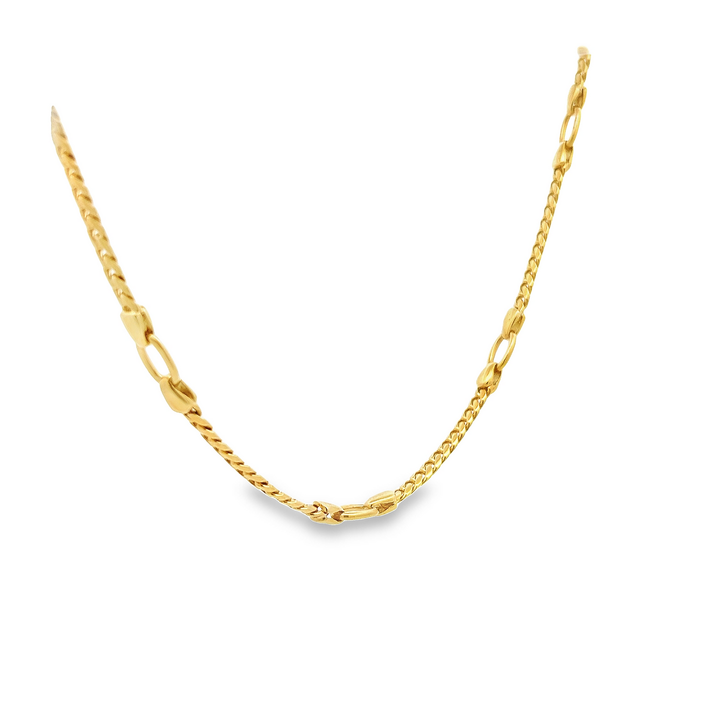 Vintage 18ct Gold Ornate Curb Link Chain/Collarette