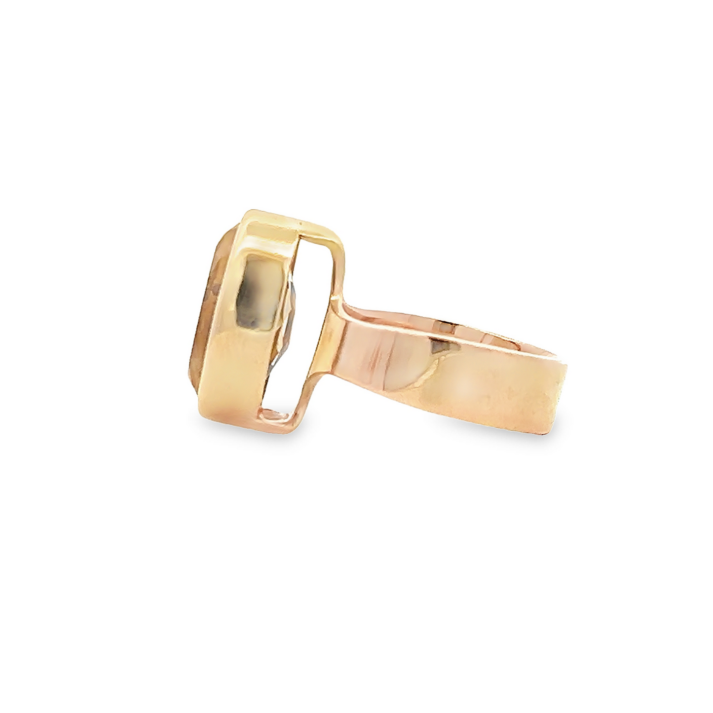 Vintage Scandinavian Style Citrine 9ct Gold Dress Ring