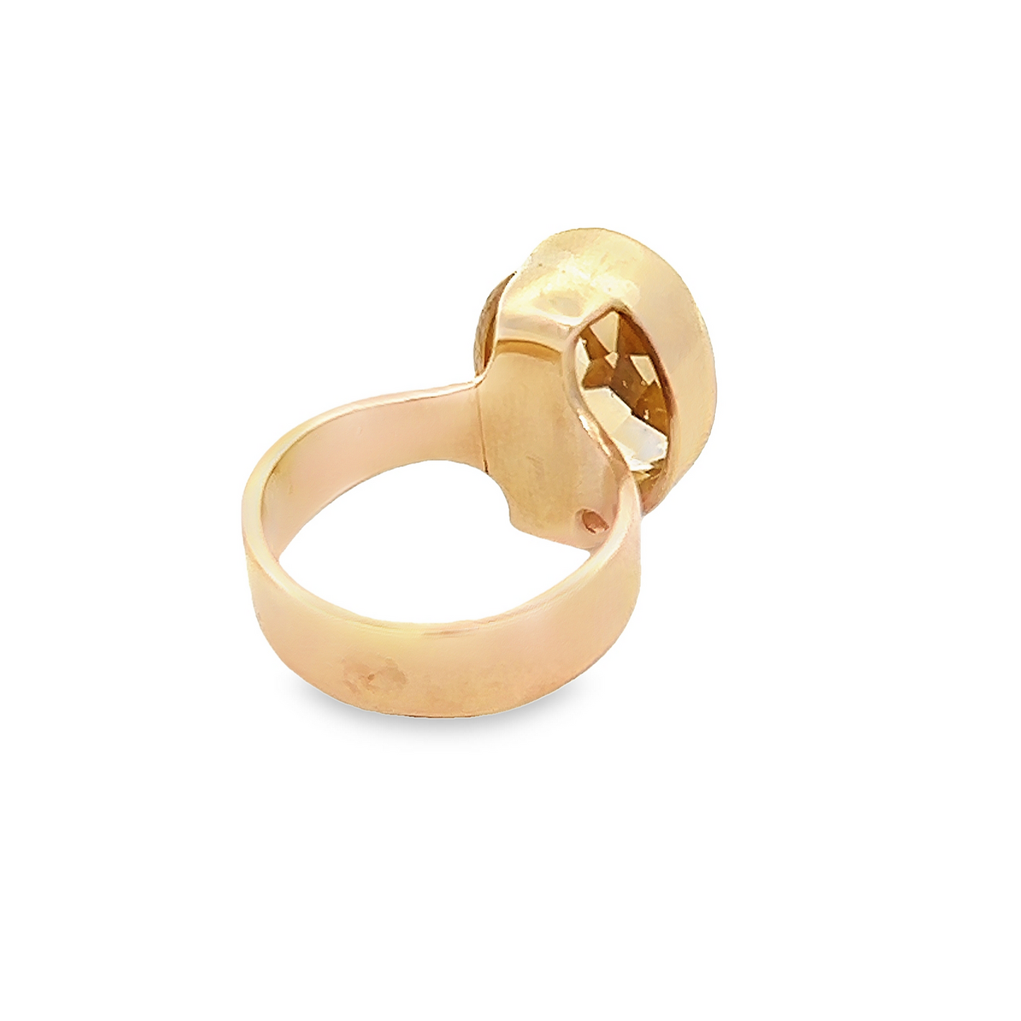 Vintage Scandinavian Style Citrine 9ct Gold Dress Ring