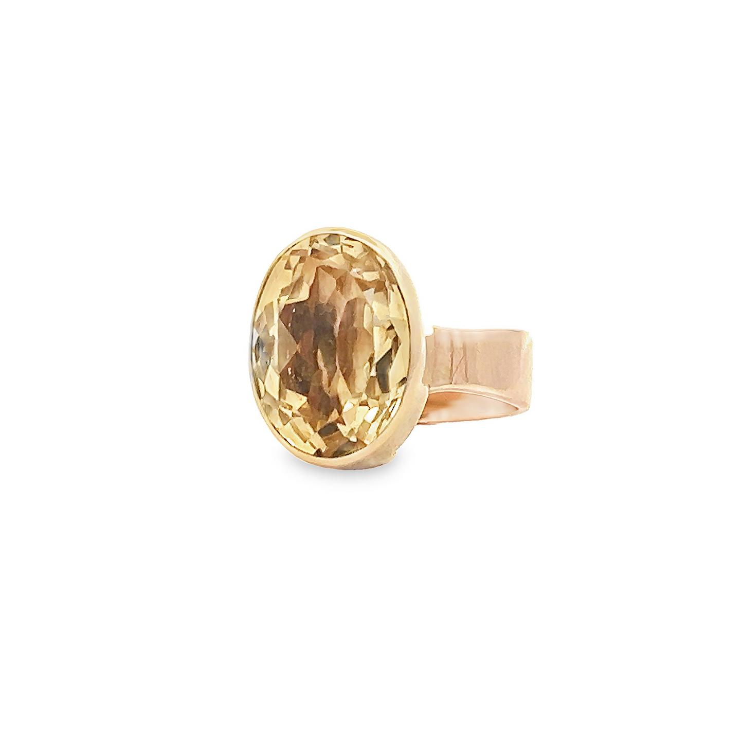 Vintage Scandinavian Style Citrine 9ct Gold Dress Ring