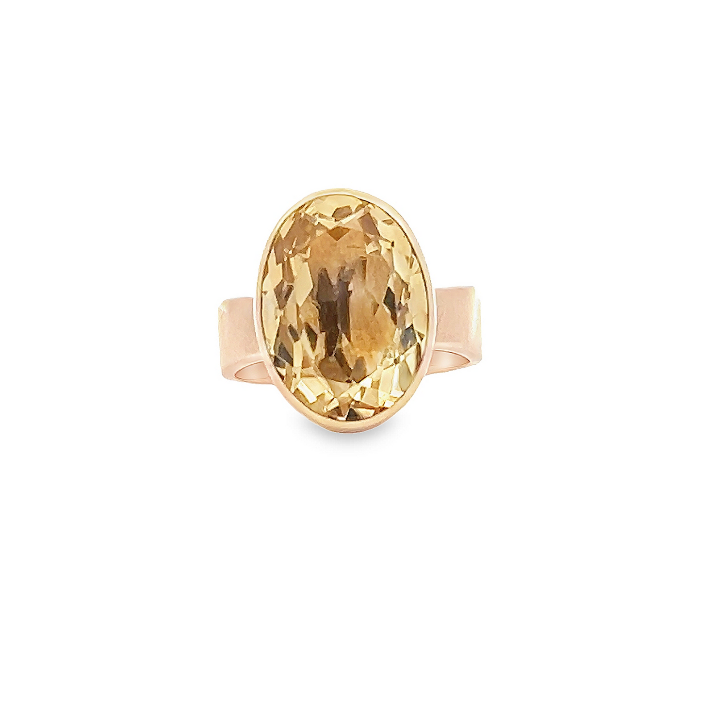 Vintage Scandinavian Style Citrine 9ct Gold Dress Ring
