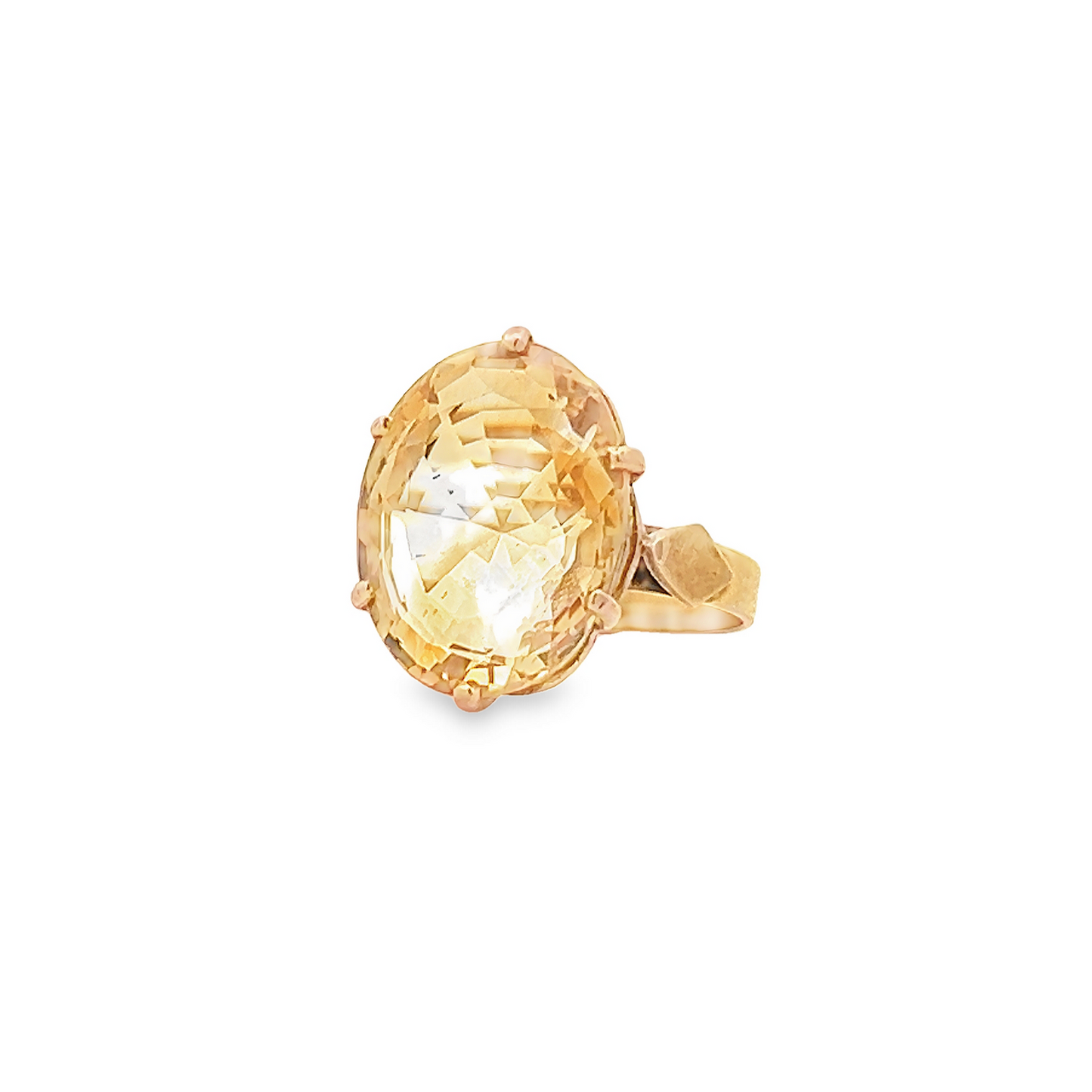 Vintage Oval Citrine 9ct Gold Dress Ring