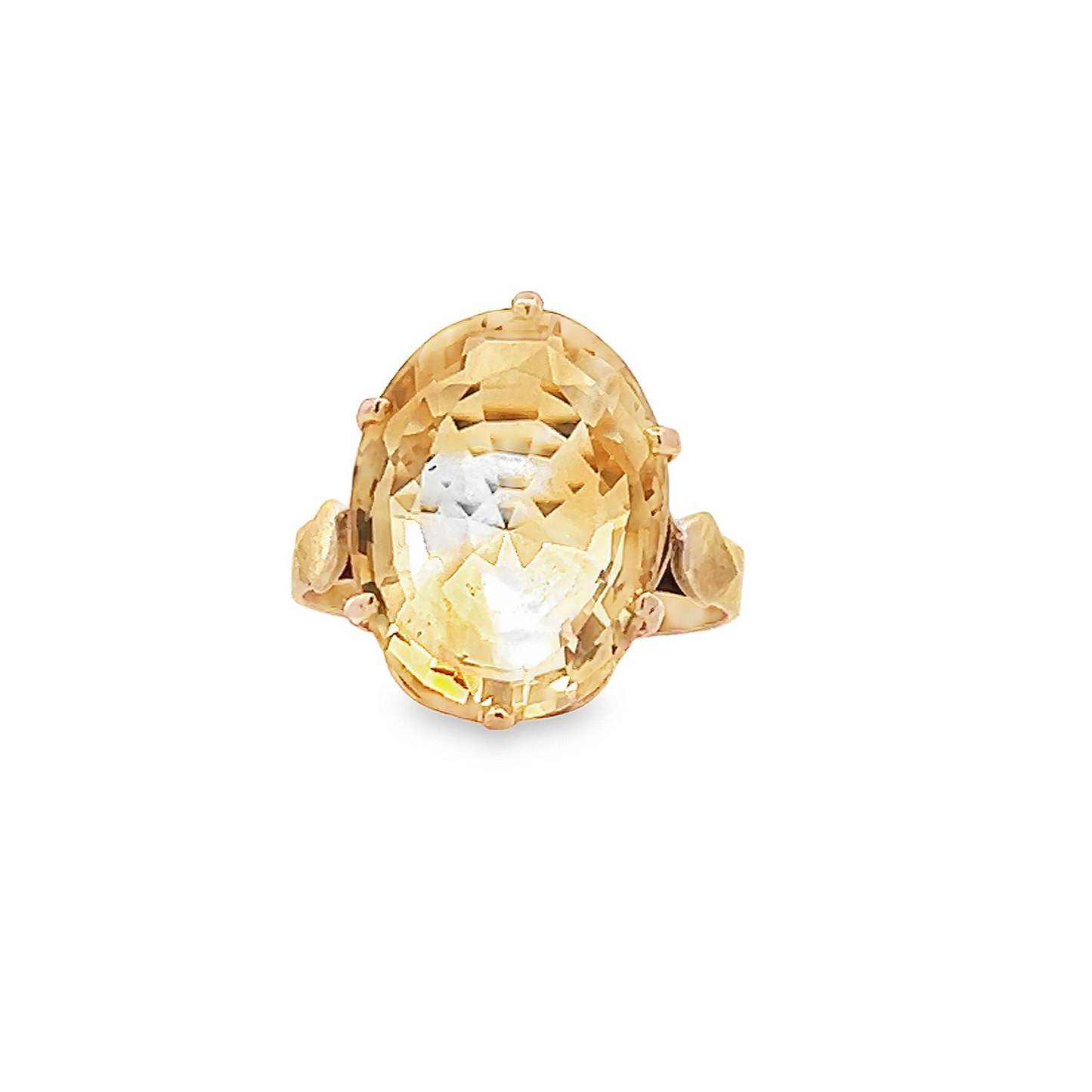 Vintage Oval Citrine 9ct Gold Dress Ring