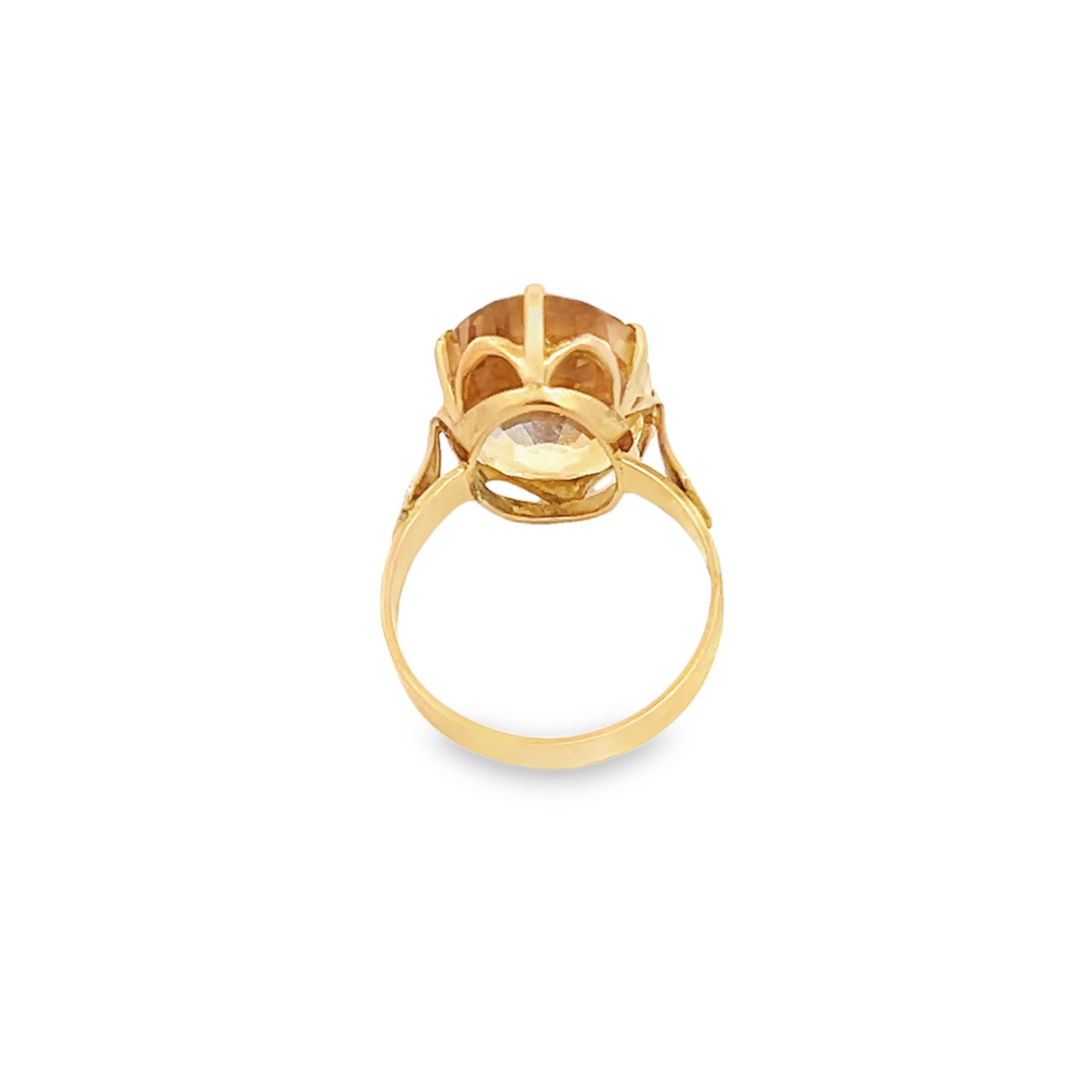 Vintage Oval Citrine 9ct Gold Dress Ring