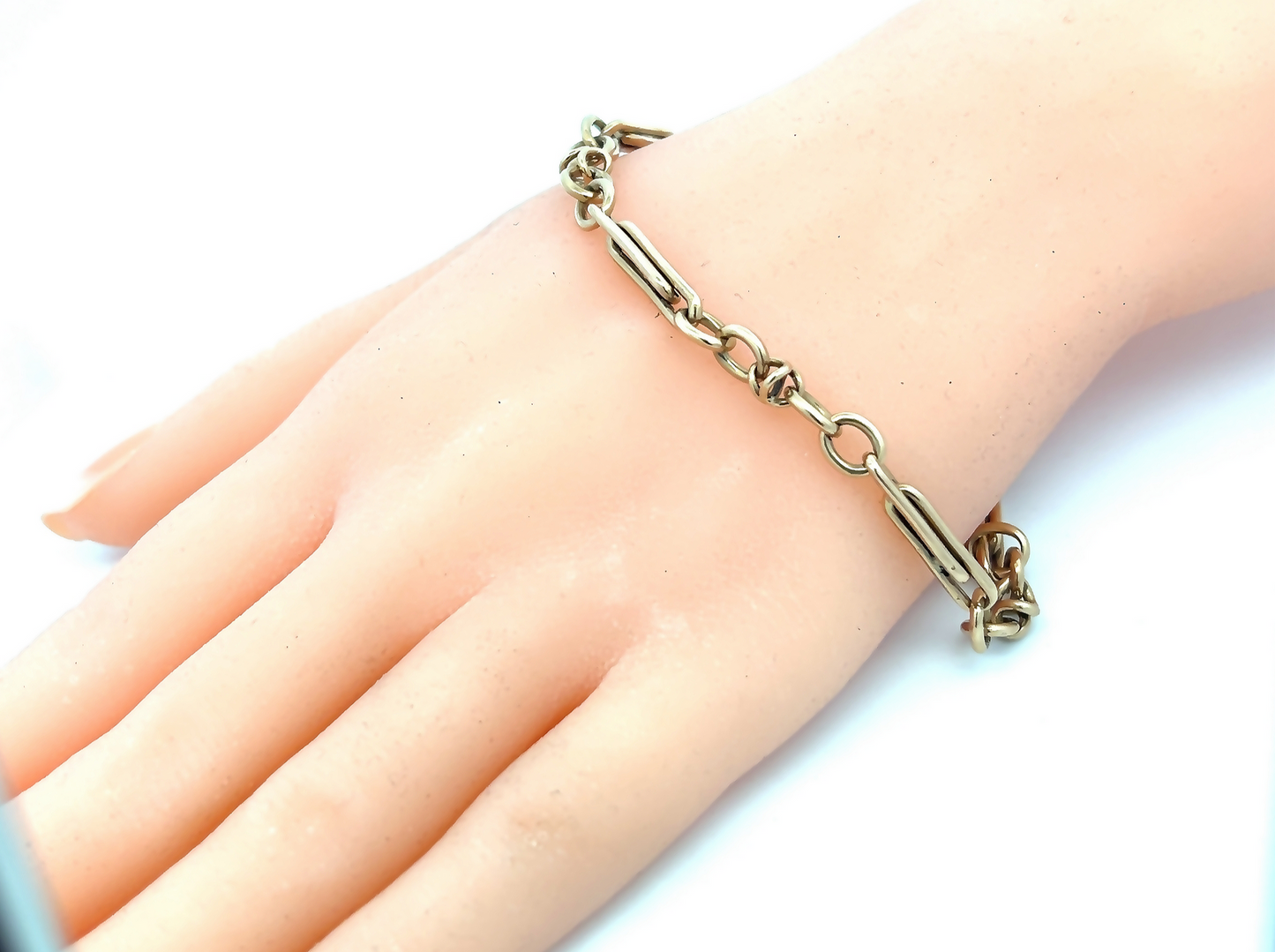 Vintage Victorian Style 9ct Gold Ornate Fetter Link Bracelet